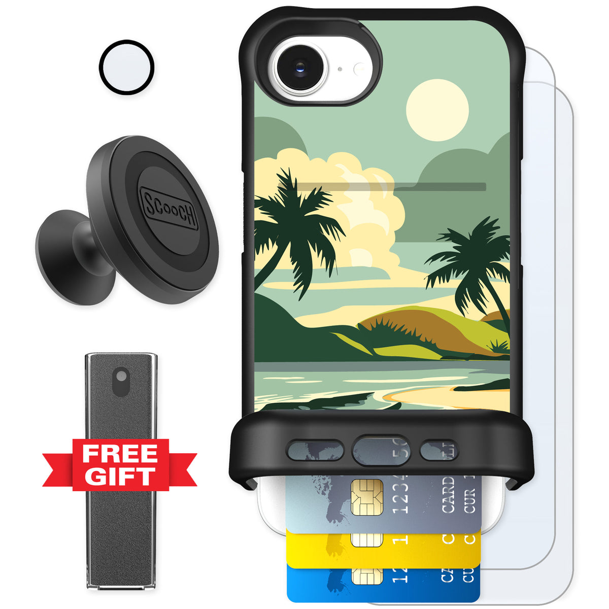 Scooch Wingmate Paradise Cove for iPhone 17e — Defender Bundle