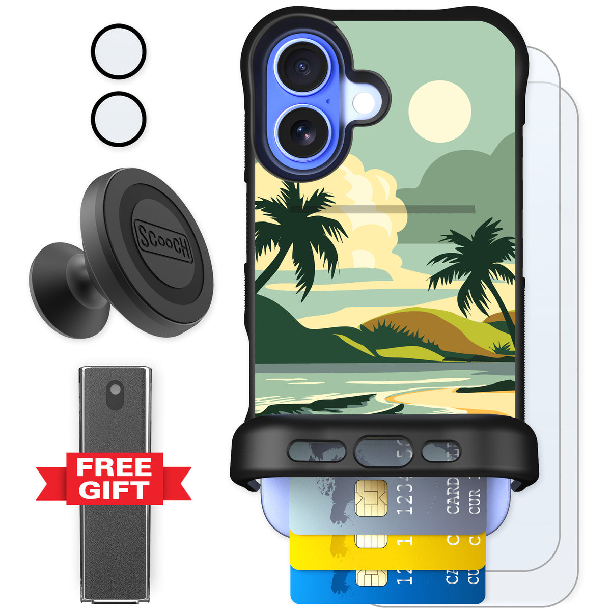 Scooch Wingmate Paradise Cove for iPhone 16 — Defender Bundle