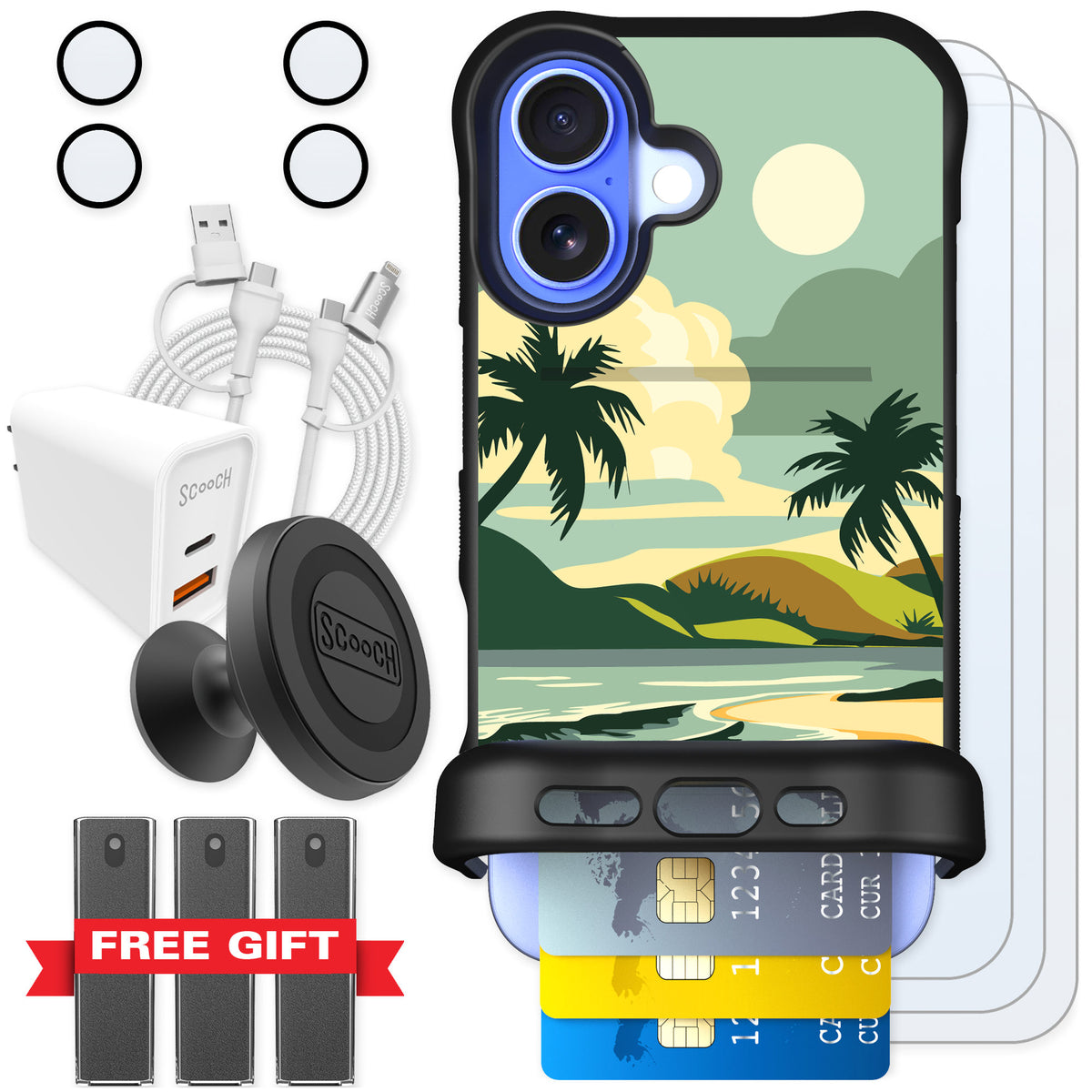 Scooch Wingmate Paradise Cove for iPhone 16 — Ultimate Bundle