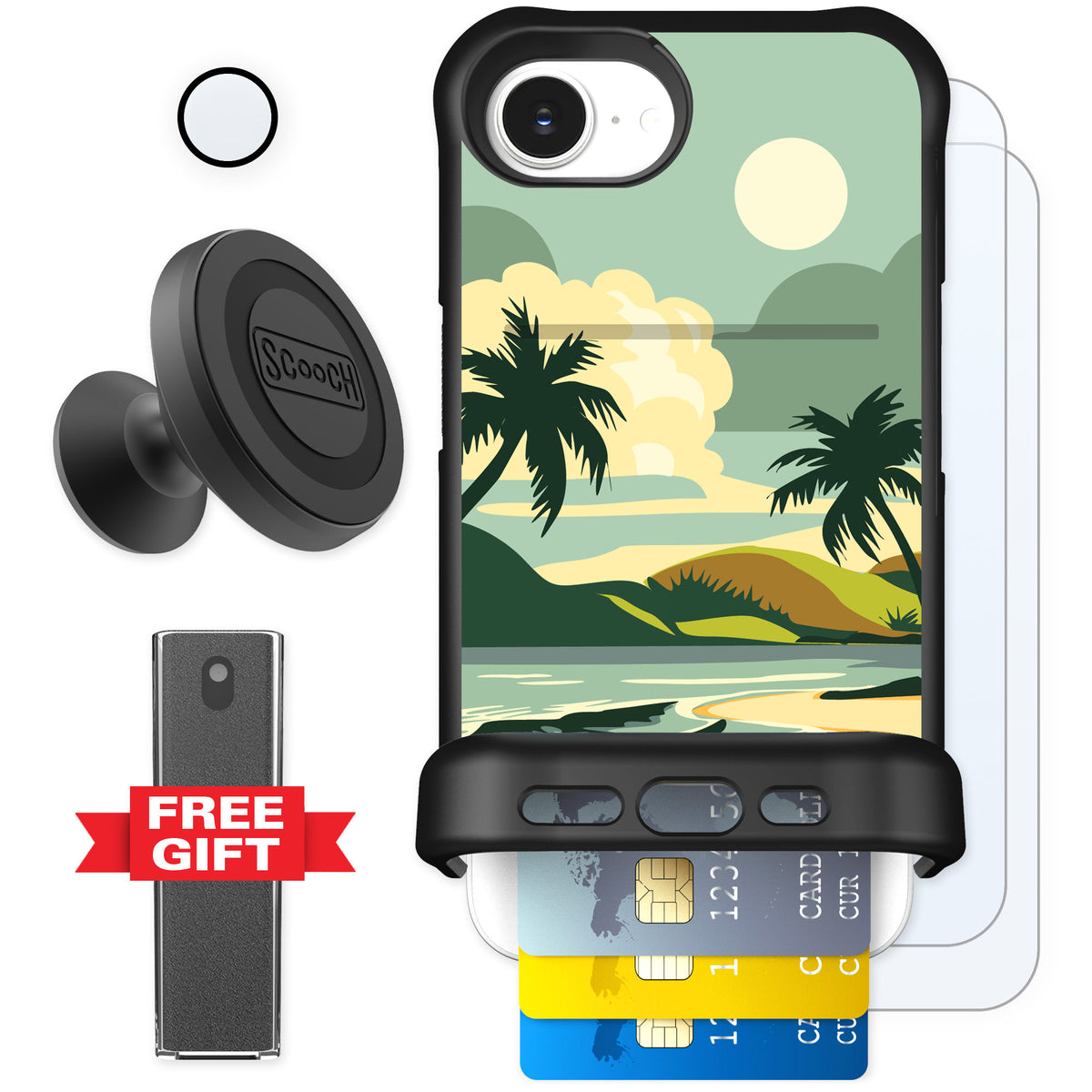 Scooch Wingmate Paradise Cove for iPhone 16e — Defender Bundle