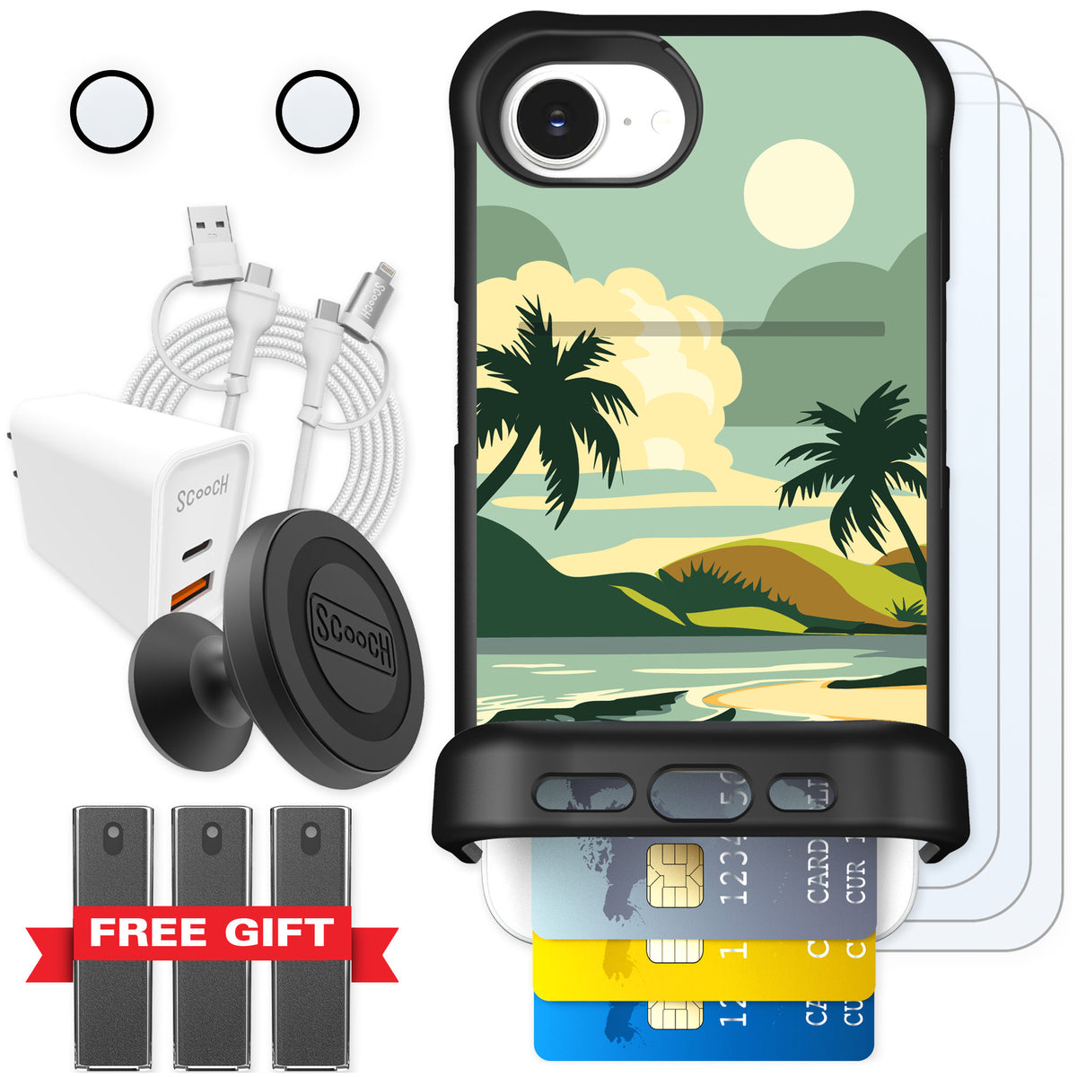 Scooch Wingmate Paradise Cove for iPhone 16e — Ultimate Bundle