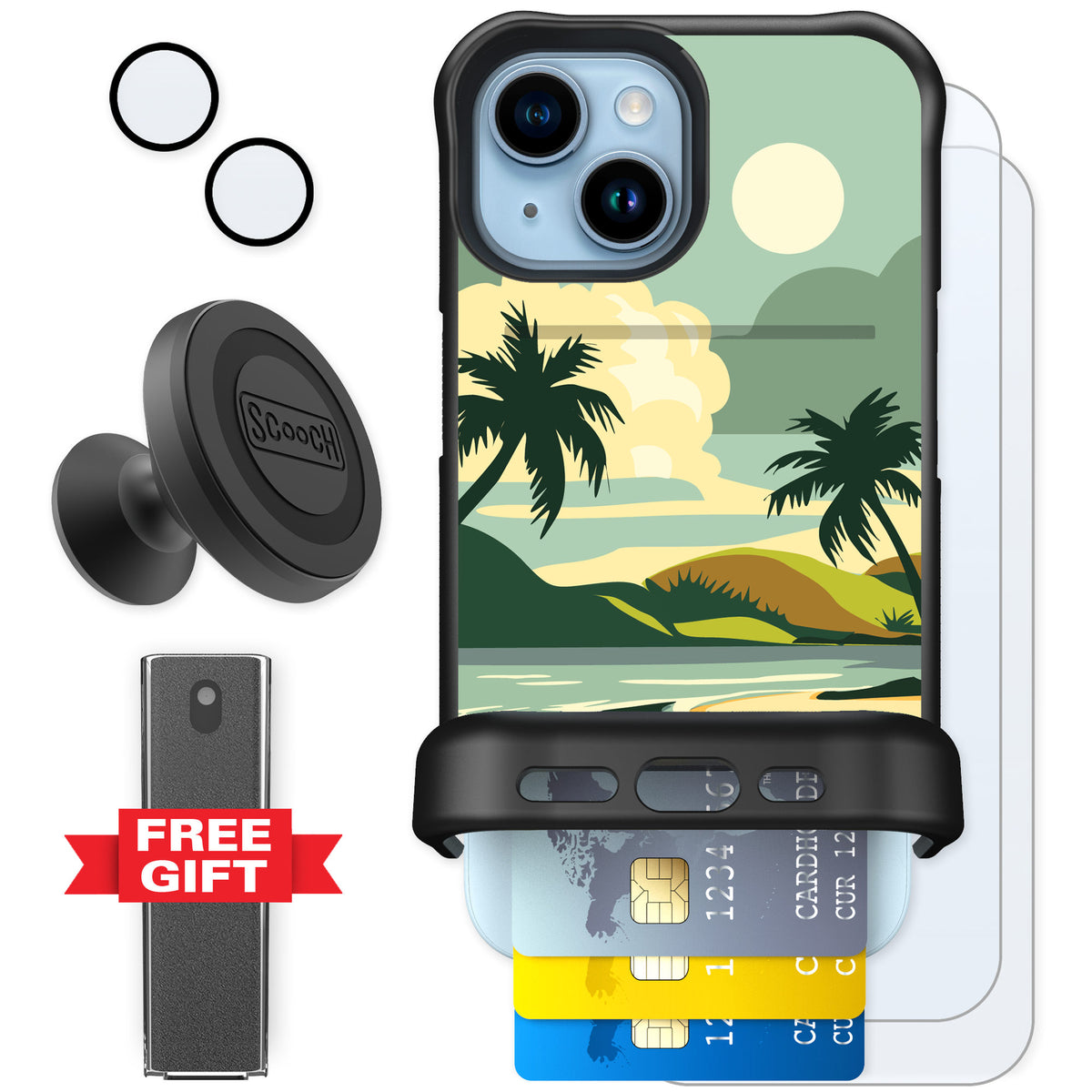 Scooch Wingmate Paradise Cove for iPhone 15 — Defender Bundle