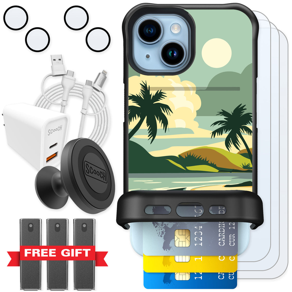 Scooch Wingmate Paradise Cove for iPhone 15 — Ultimate Bundle