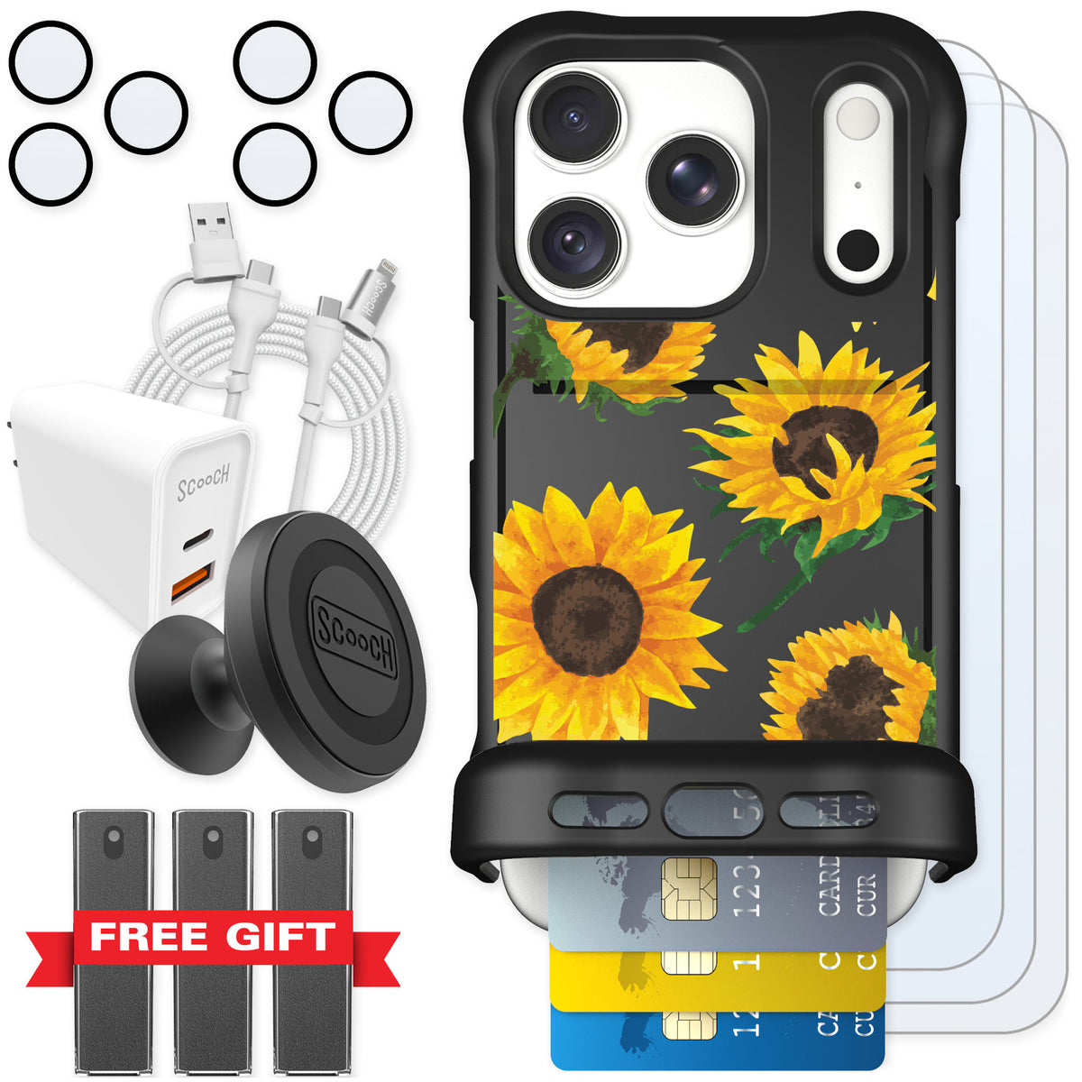 Scooch Wingmate Sunflower Frenzy for iPhone 18 Pro — Ultimate Bundle