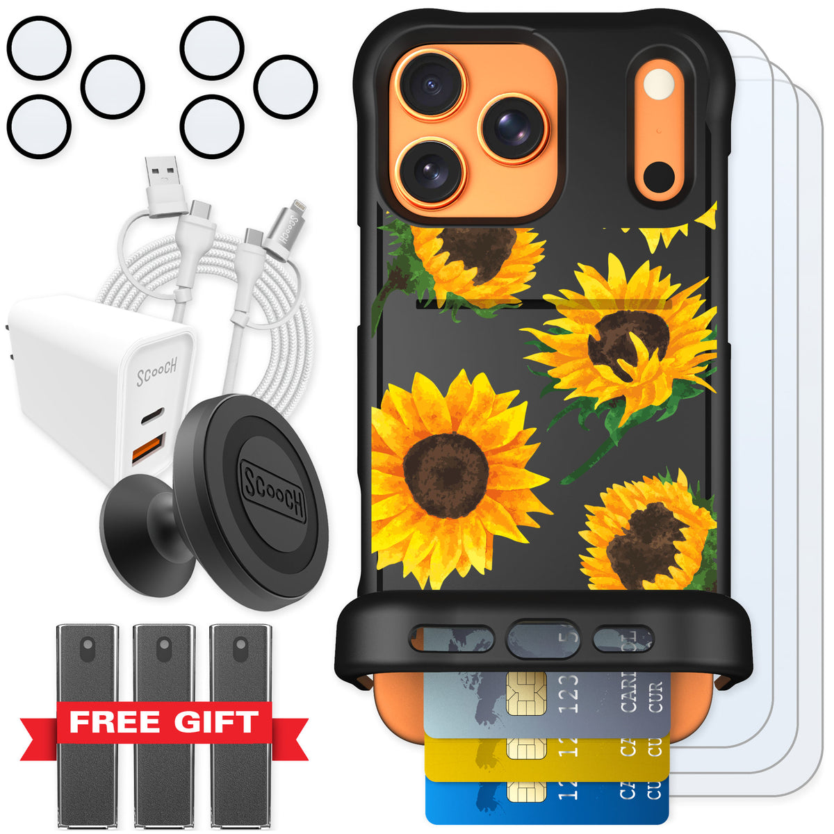 Scooch Wingmate Sunflower Frenzy for iPhone 17 Pro Max — Ultimate Bundle