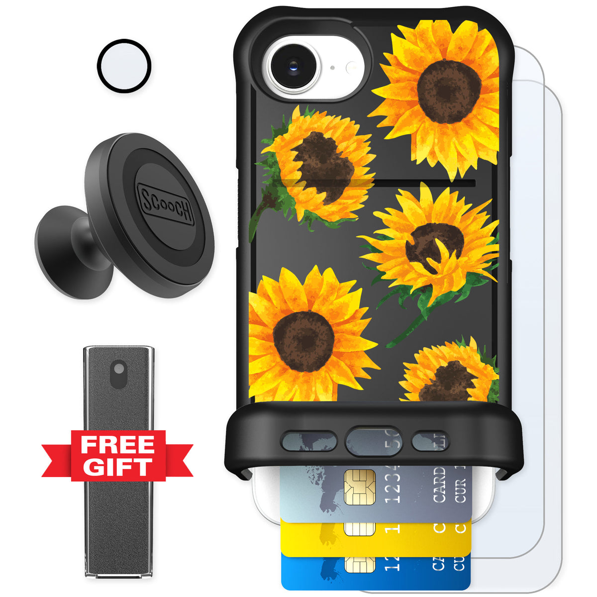 Scooch Wingmate Sunflower Frenzy for iPhone 17e — Defender Bundle