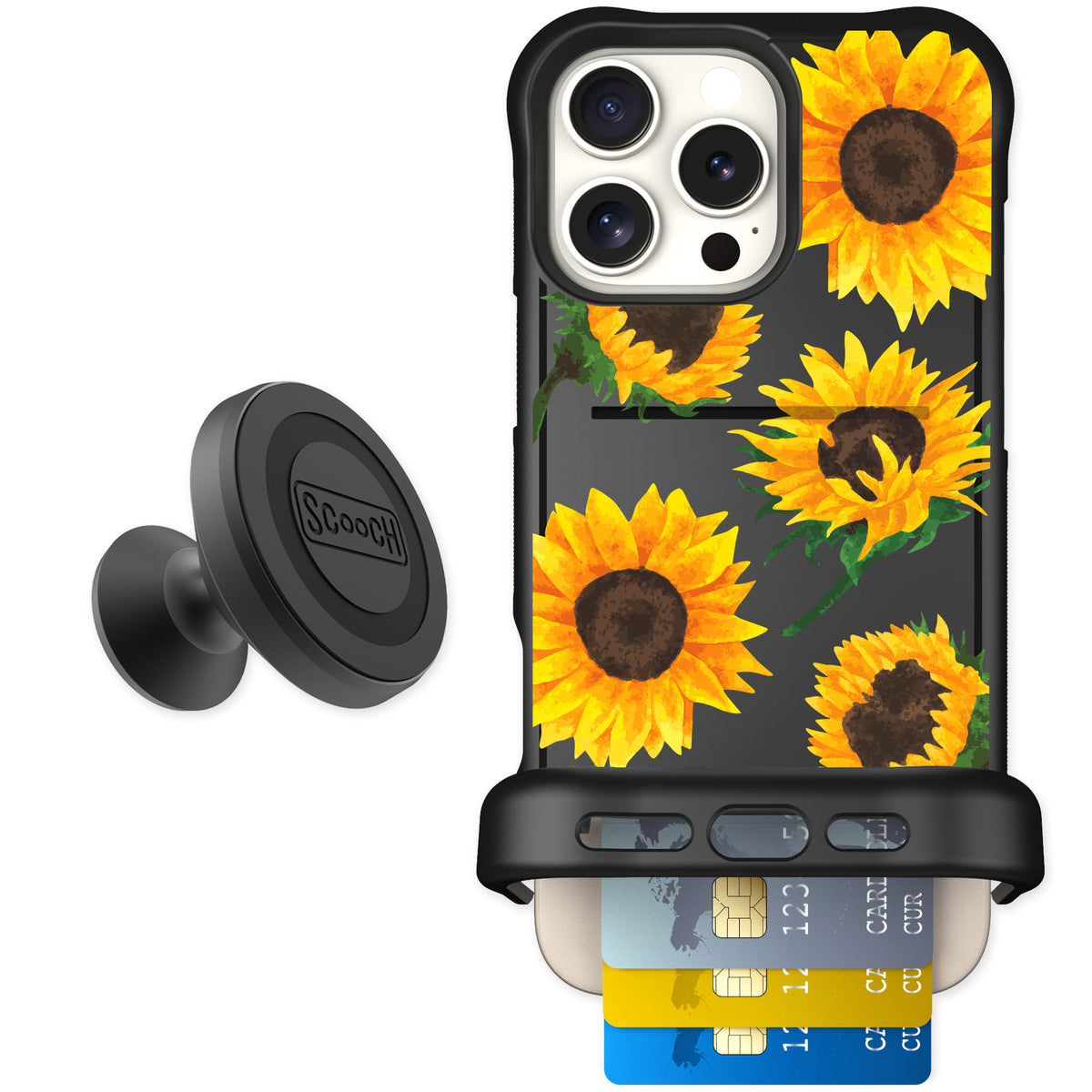 Scooch Wingmate Sunflower Frenzy for iPhone 16 Pro Max — Starter Bundle