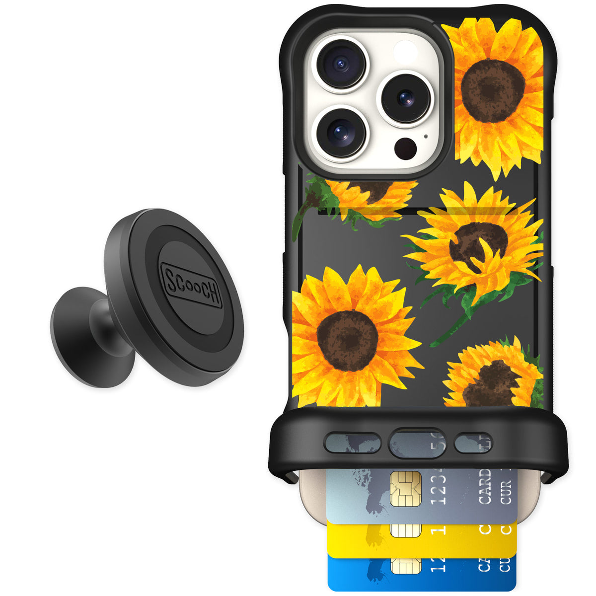 Scooch Wingmate Sunflower Frenzy for iPhone 16 Pro — Starter Bundle