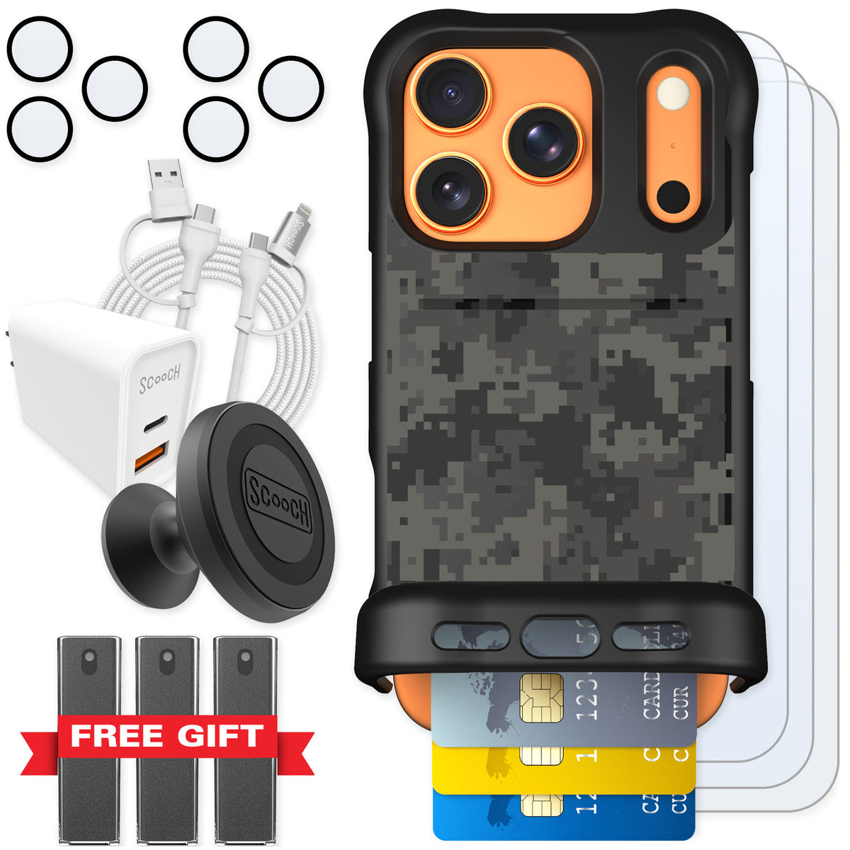 Scooch Wingmate Digi Camo for iPhone 17 Pro — Ultimate Bundle