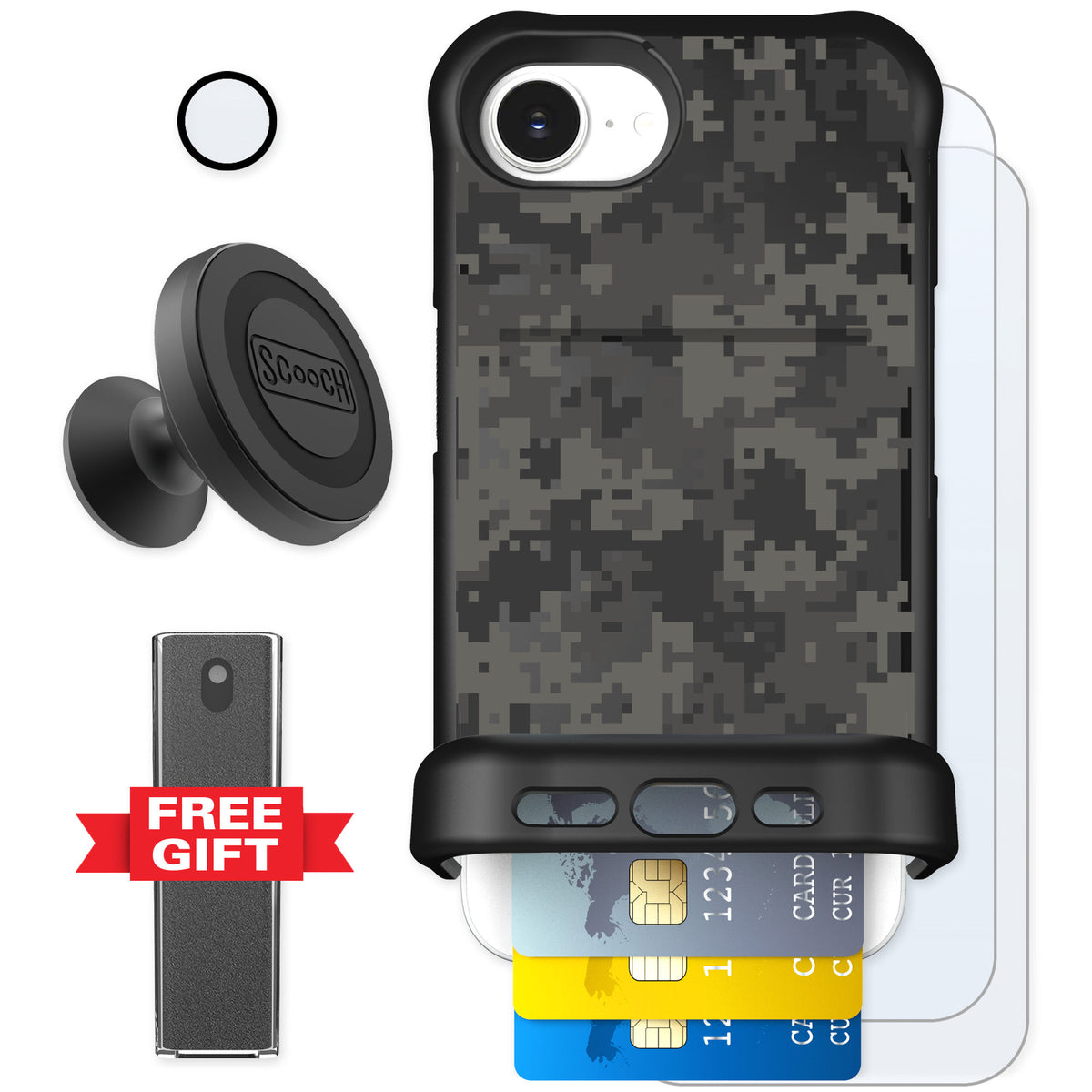 Scooch Wingmate Digi Camo for iPhone 17e — Defender Bundle