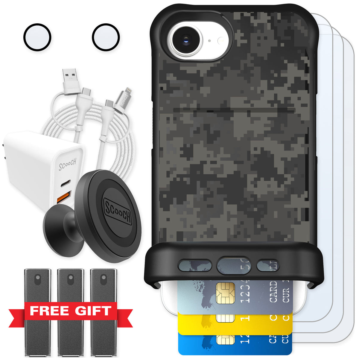 Scooch Wingmate Digi Camo for iPhone 17e — Ultimate Bundle