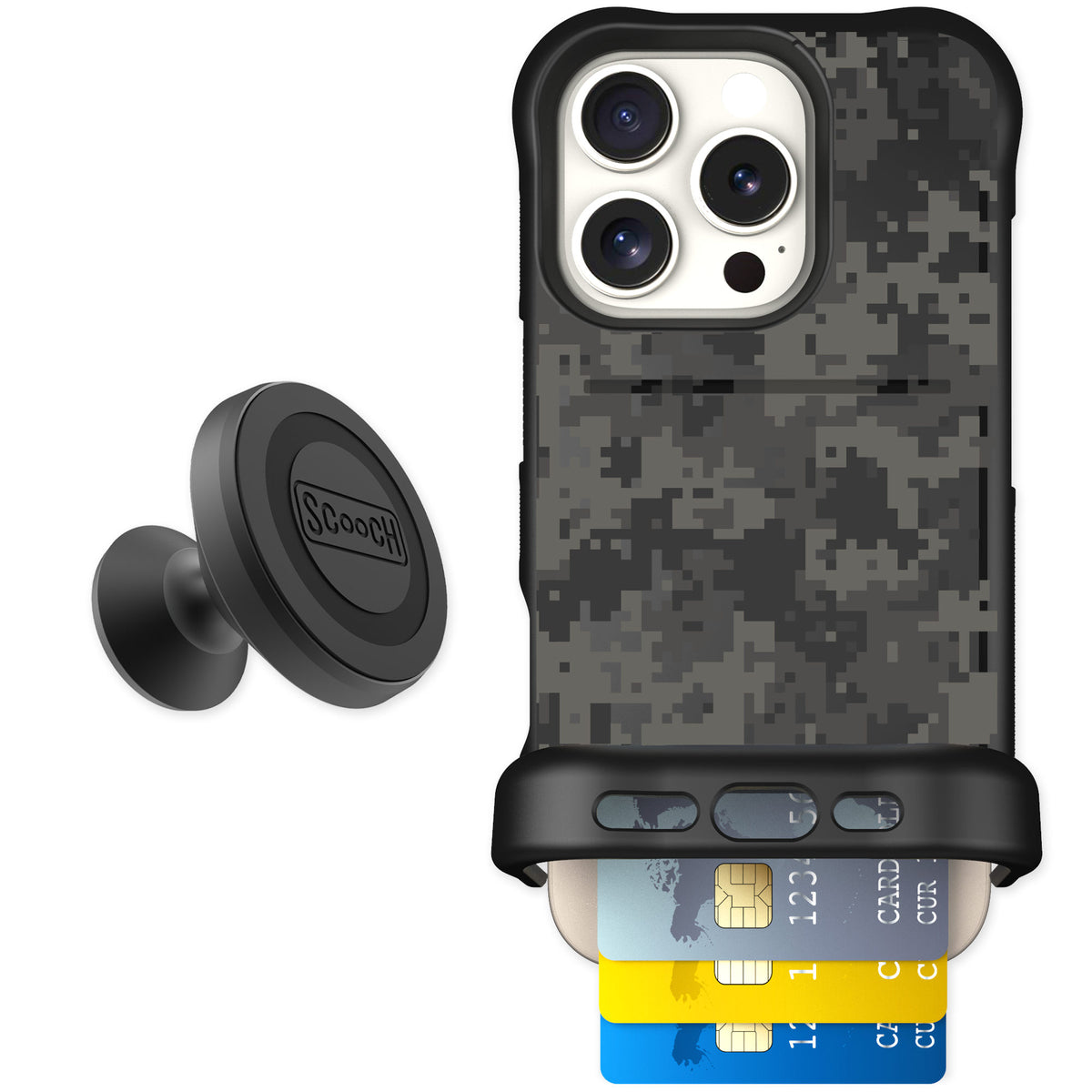 Scooch Wingmate Digi Camo for iPhone 16 Pro — Starter Bundle