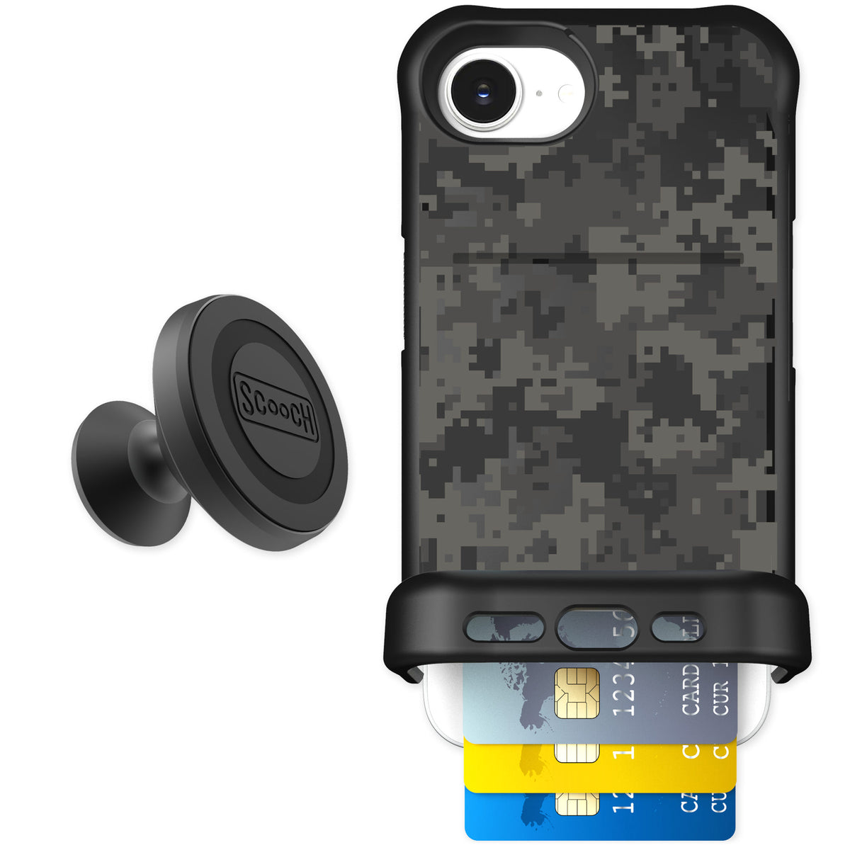 Scooch Wingmate Digi Camo for iPhone 16e — Starter Bundle