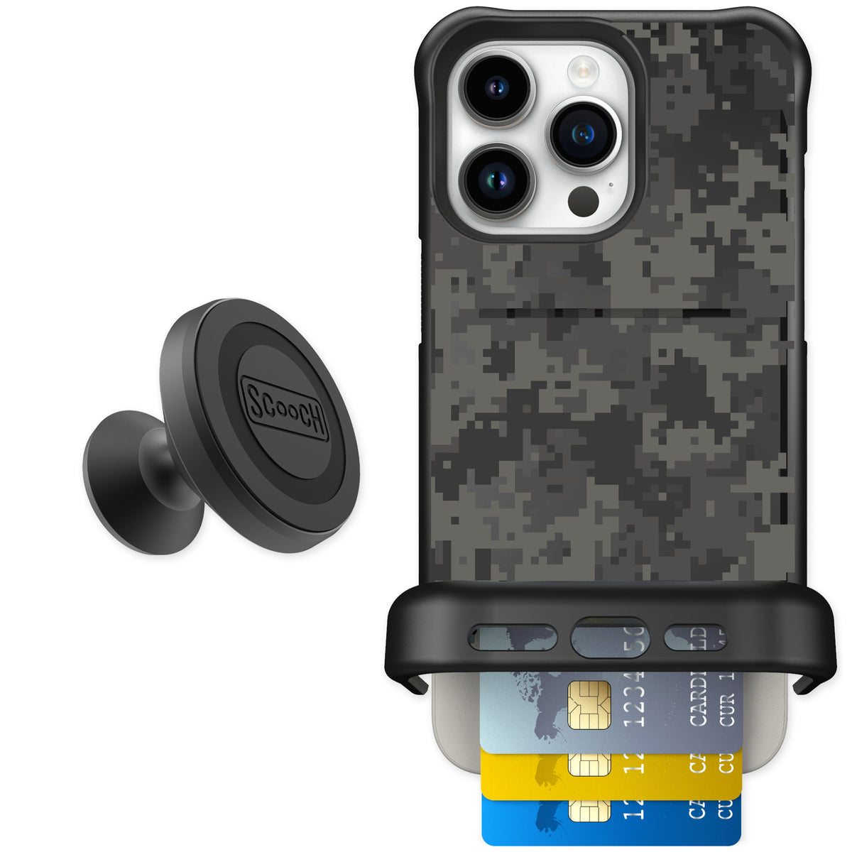 Scooch Wingmate Digi Camo for iPhone 15 Pro Max — Starter Bundle