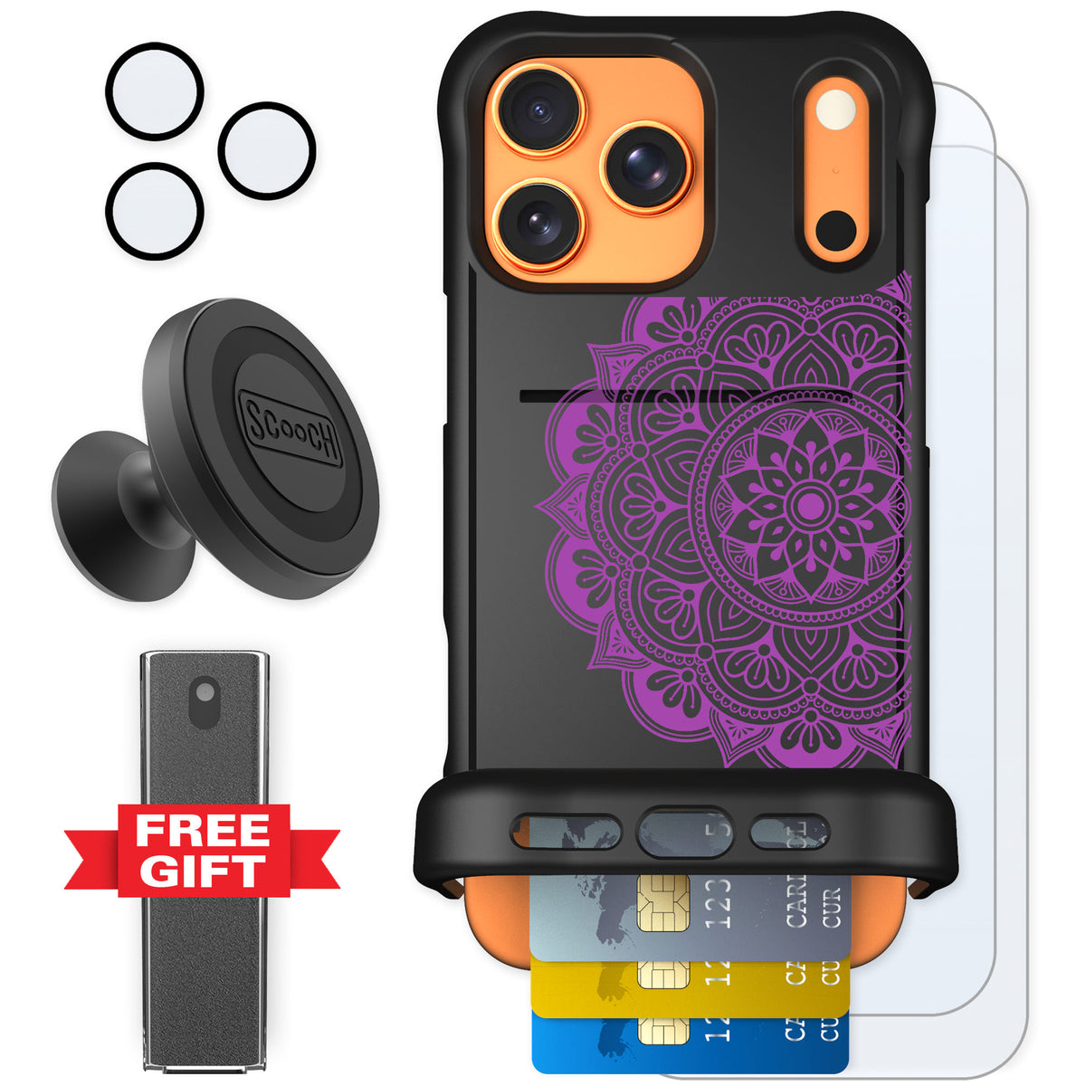 Scooch Wingmate Mandala Dreams for iPhone 17 Pro Max — Defender Bundle