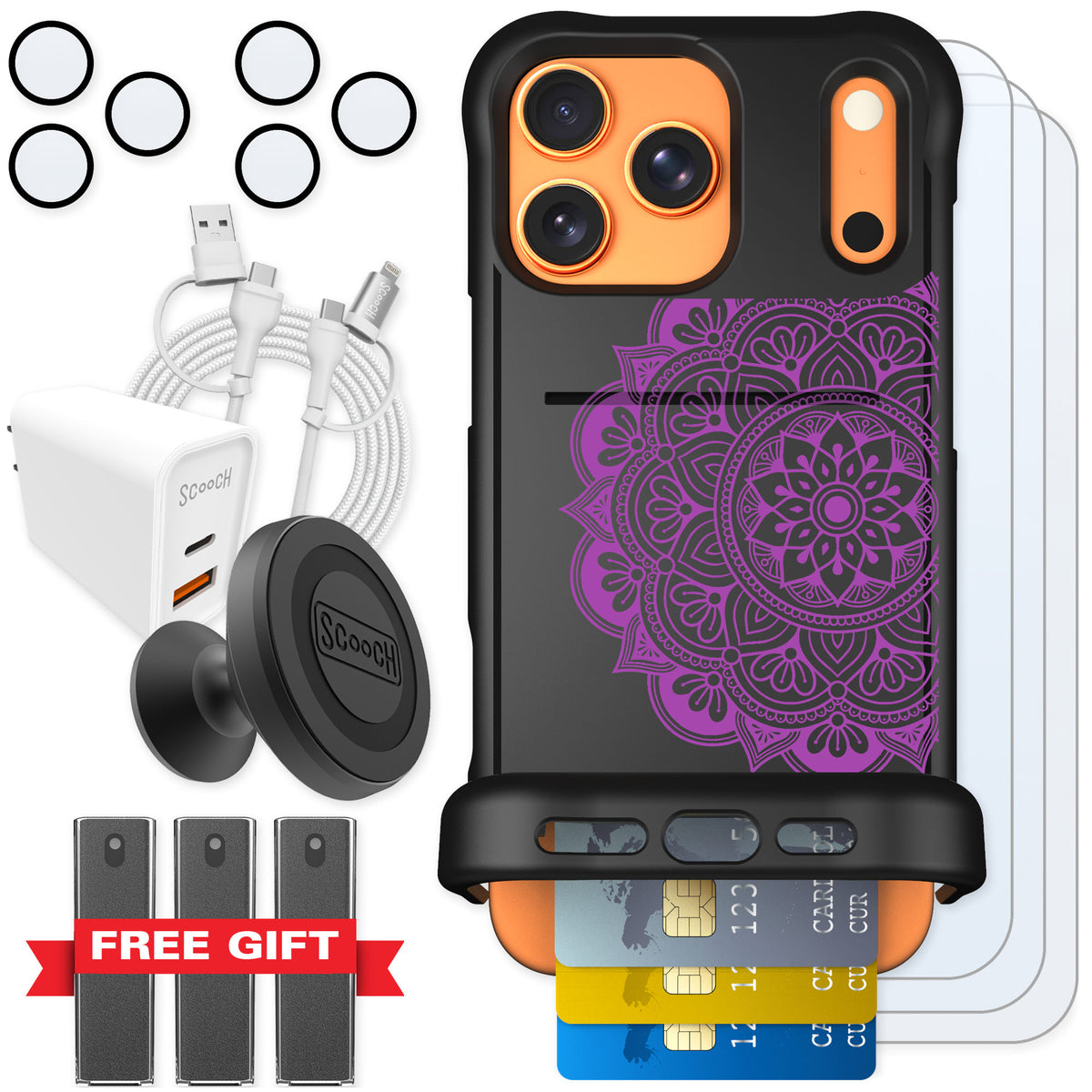 Scooch Wingmate Mandala Dreams for iPhone 17 Pro Max — Ultimate Bundle