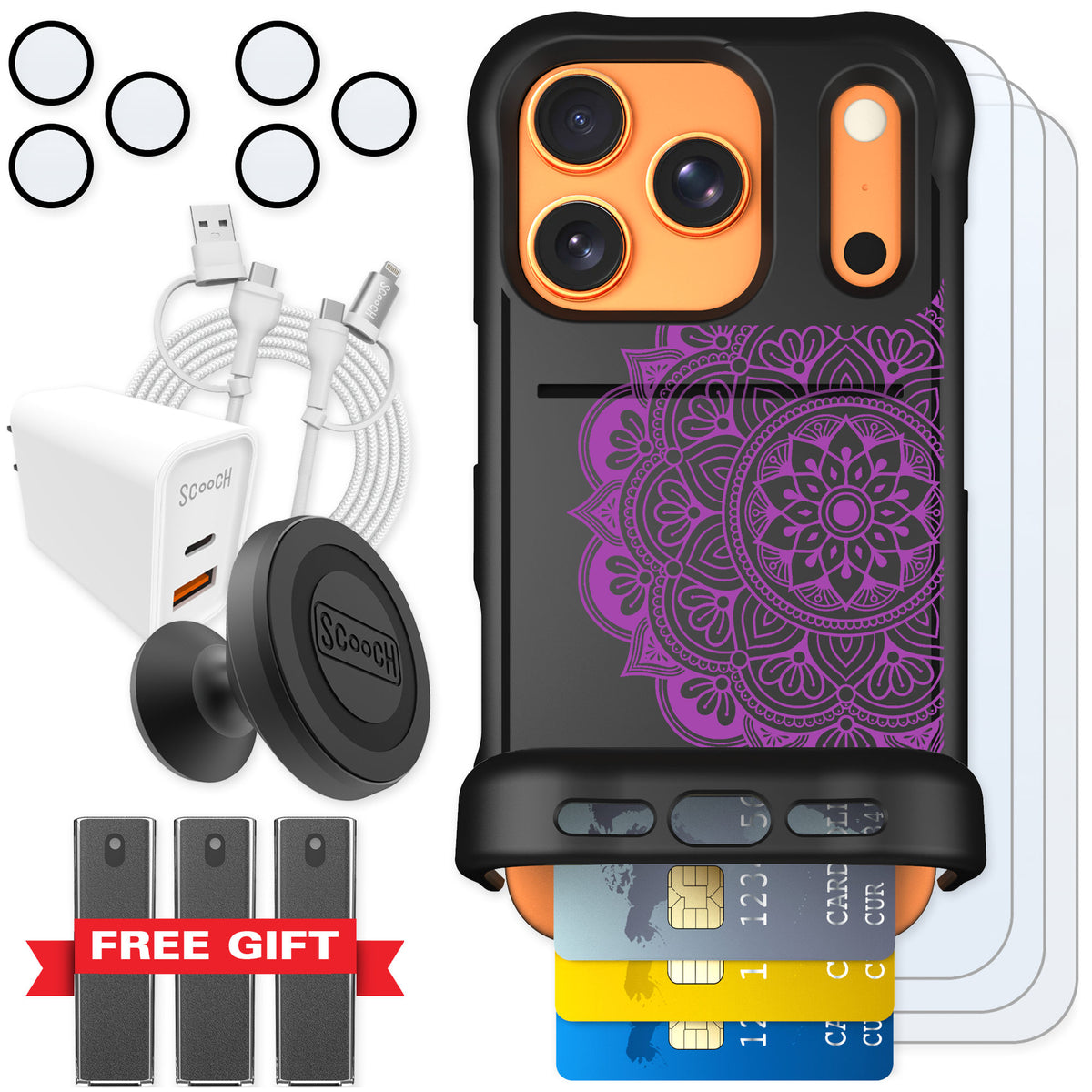 Scooch Wingmate Mandala Dreams for iPhone 17 Pro — Ultimate Bundle