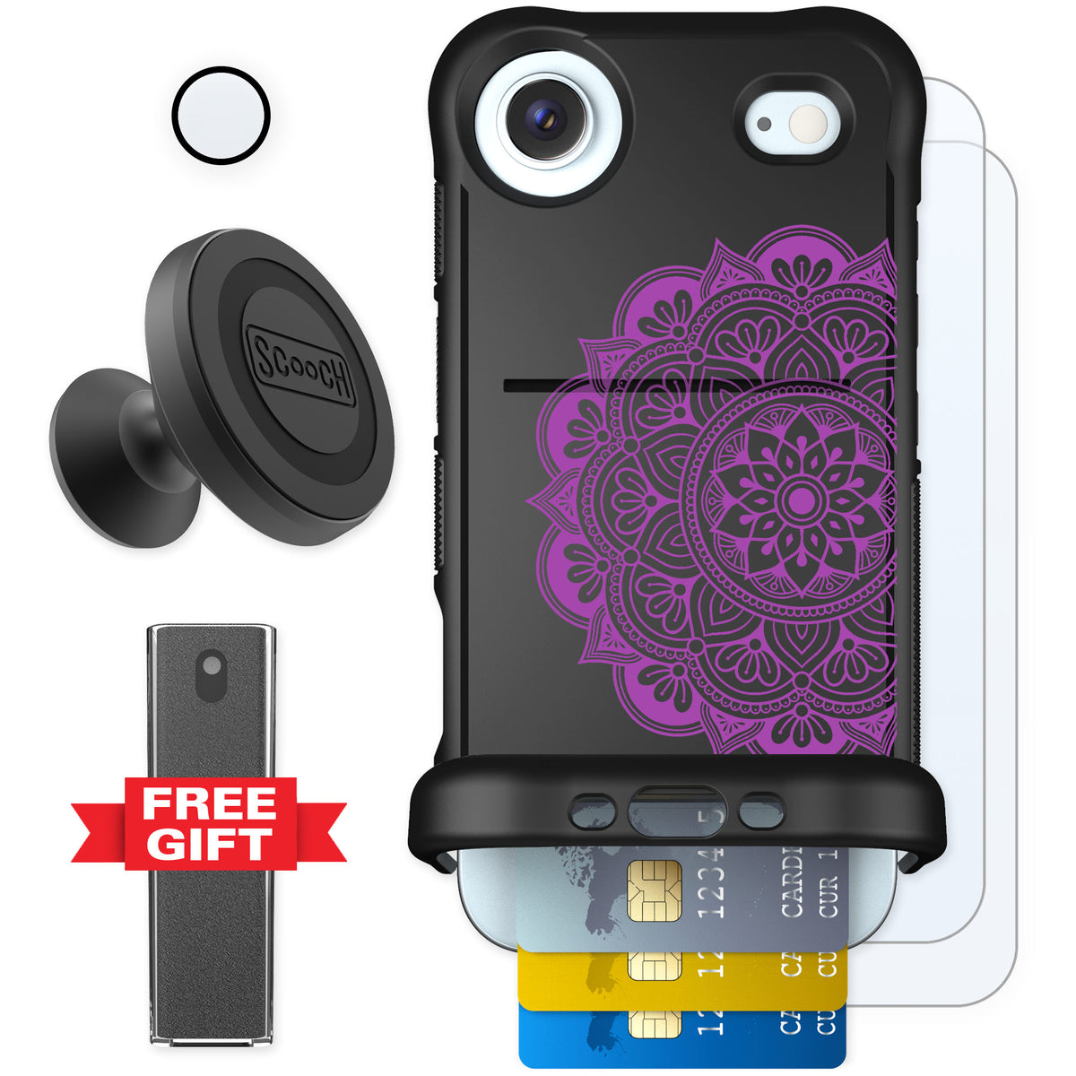 Scooch Wingmate Mandala Dreams for iPhone Air — Defender Bundle