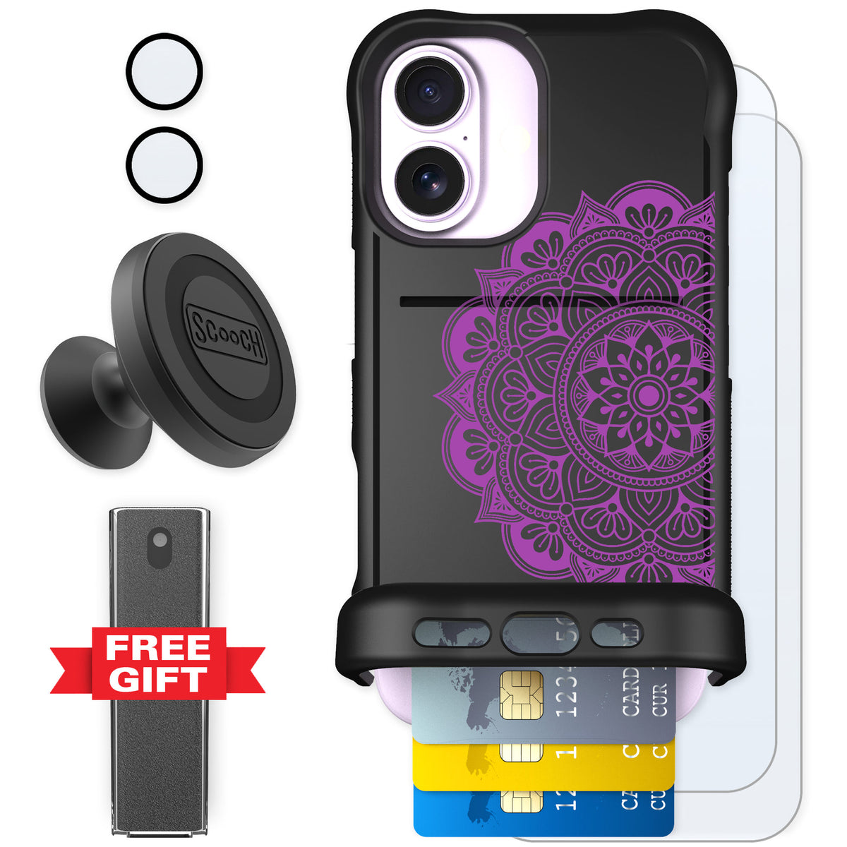 Scooch Wingmate Mandala Dreams for iPhone 17 — Defender Bundle
