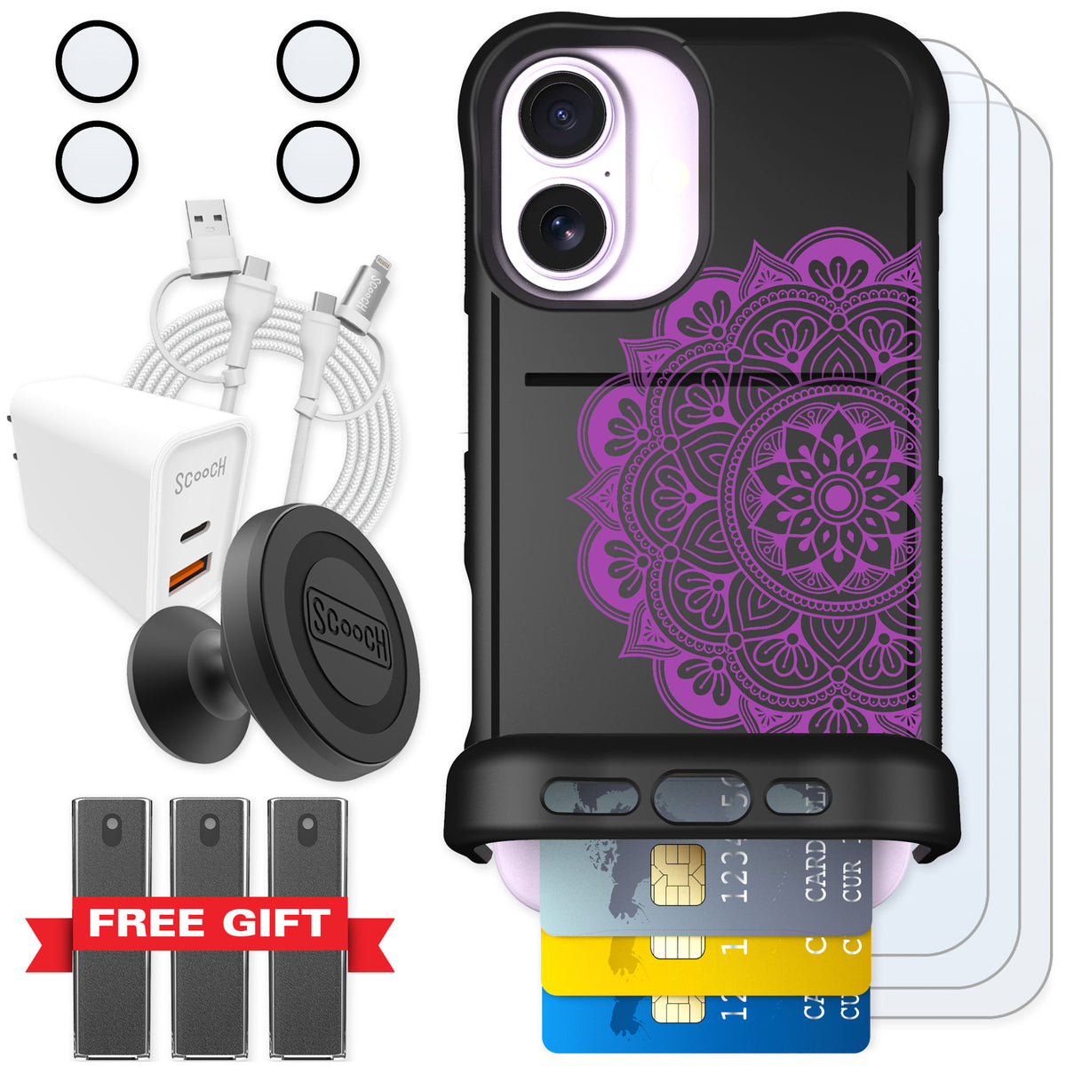 Scooch Wingmate Mandala Dreams for iPhone 17 — Ultimate Bundle