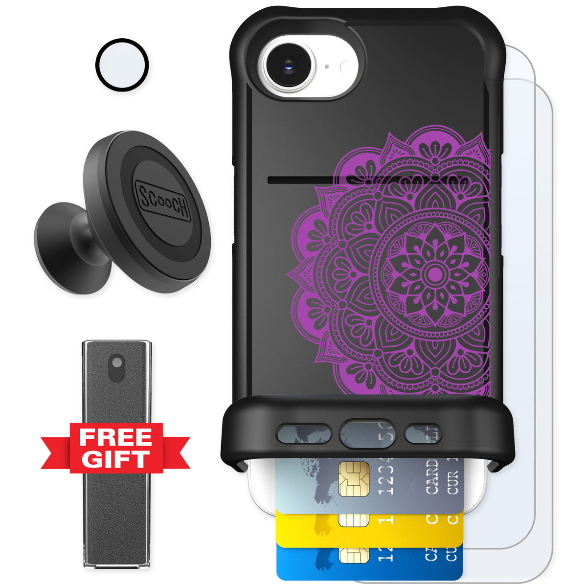 Scooch Wingmate Mandala Dreams for iPhone 17e — Defender Bundle