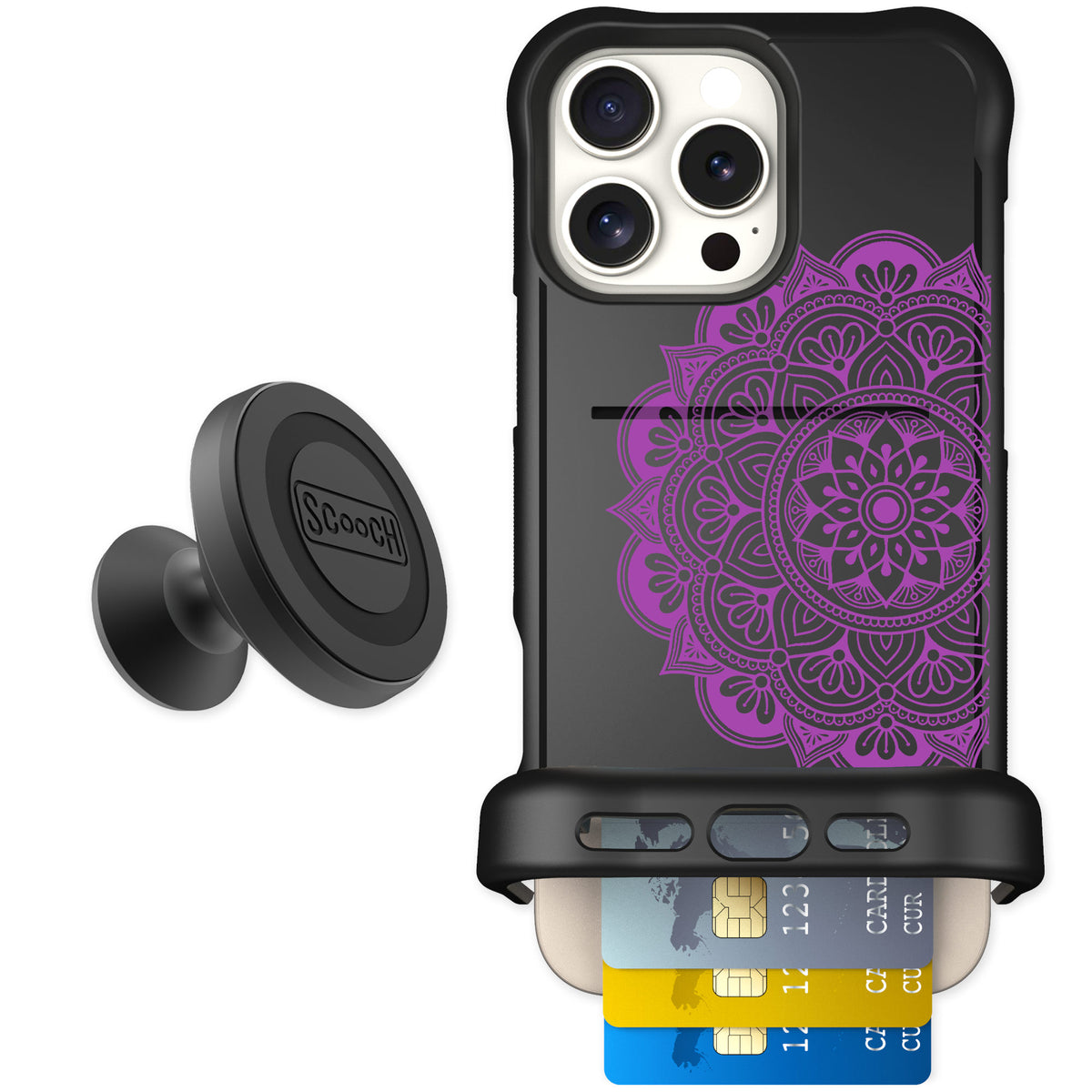 Scooch Wingmate Mandala Dreams for iPhone 16 Pro Max — Starter Bundle