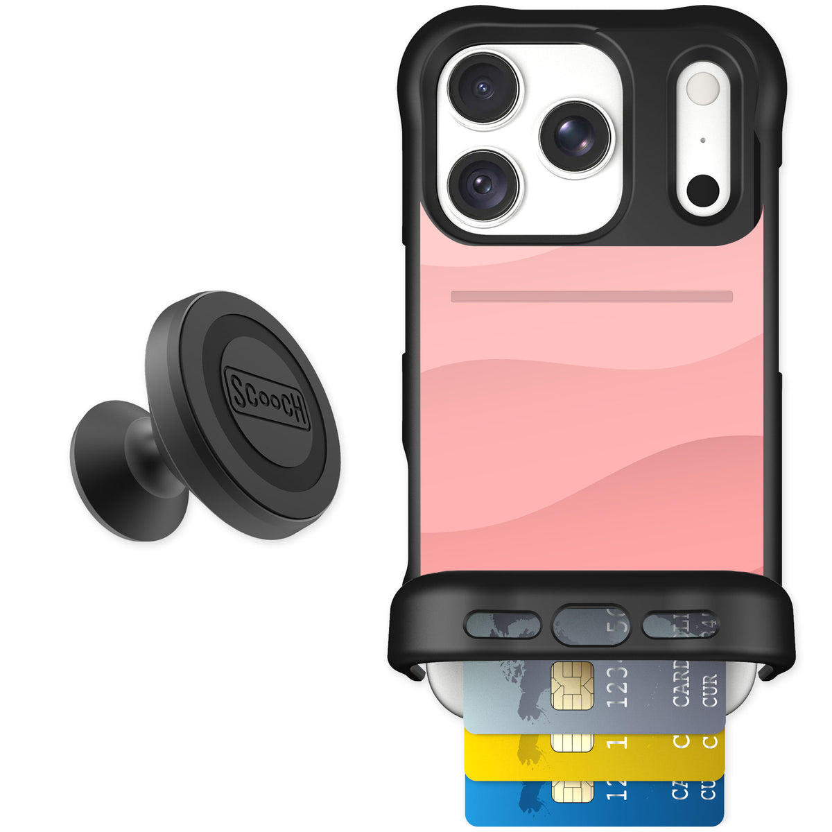 Scooch Wingmate Pink Waves for iPhone 18 Pro — Starter Bundle