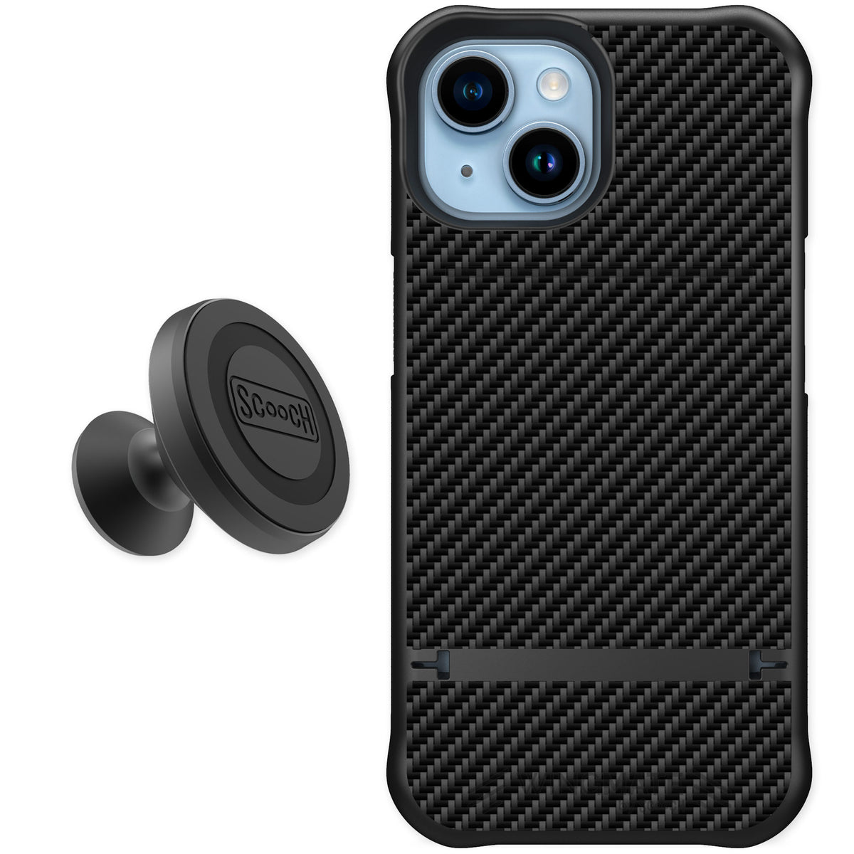 Scooch Wingmate Carbon Fiber for iPhone 15 — Starter Bundle