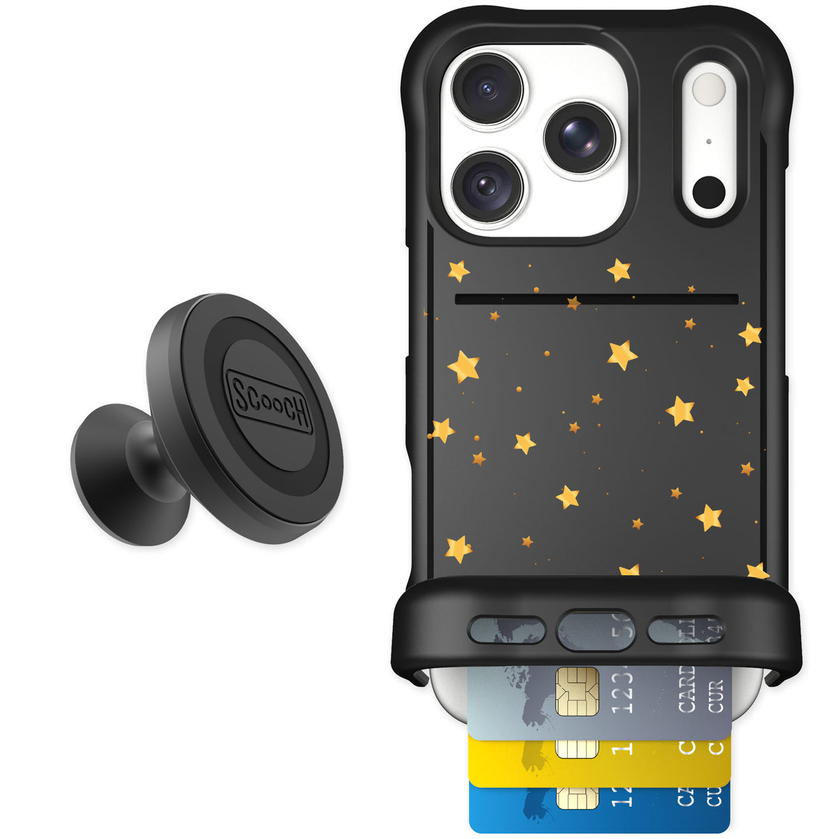 Scooch Wingmate Gold Stars for iPhone 18 Pro — Starter Bundle