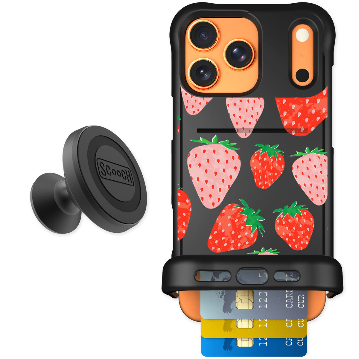 Scooch Wingmate Strawberry Fields for iPhone 17 Pro Max — Starter Bundle
