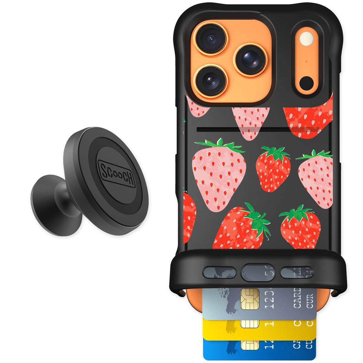 Scooch Wingmate Strawberry Fields for iPhone 17 Pro — Starter Bundle