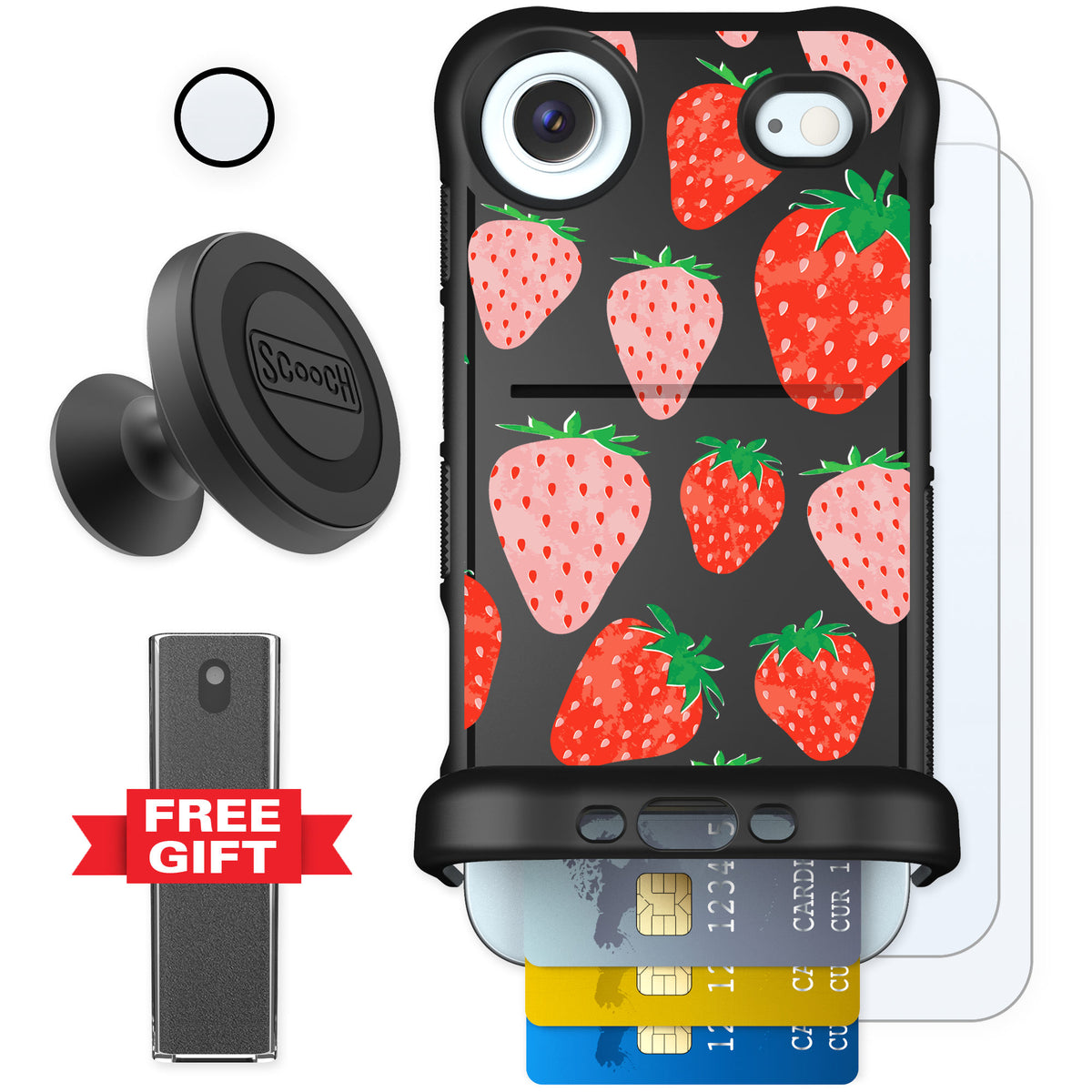 Scooch Wingmate Strawberry Fields for iPhone Air — Defender Bundle