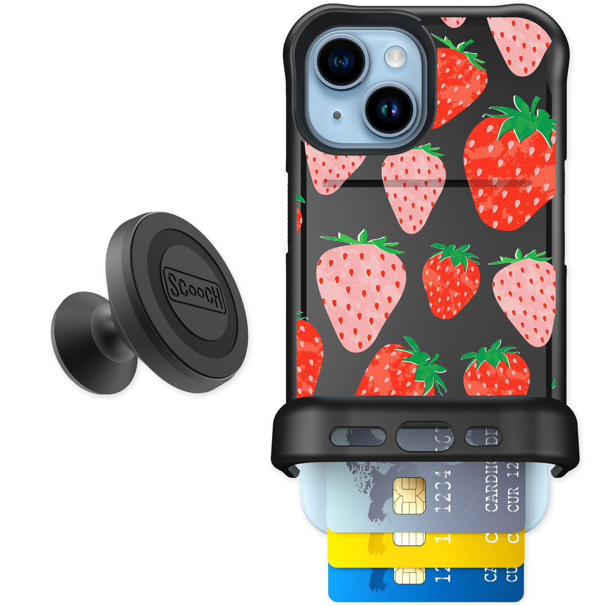 Scooch Wingmate Strawberry Fields for iPhone 15 — Starter Bundle