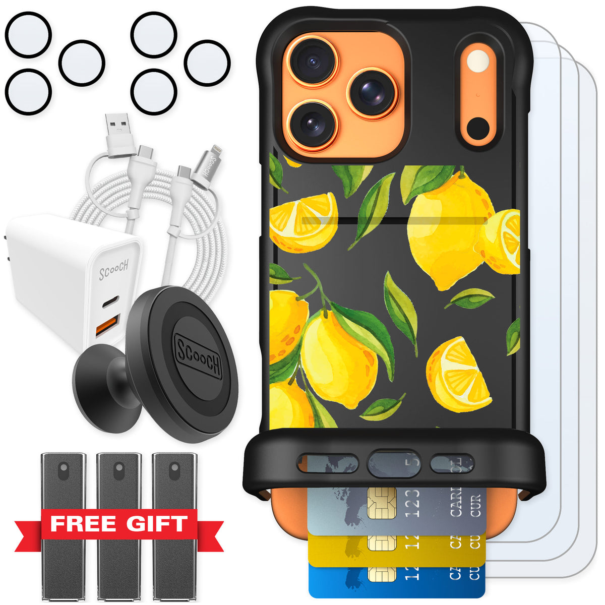 Scooch Wingmate Amalfi Lemons for iPhone 17 Pro Max — Ultimate Bundle