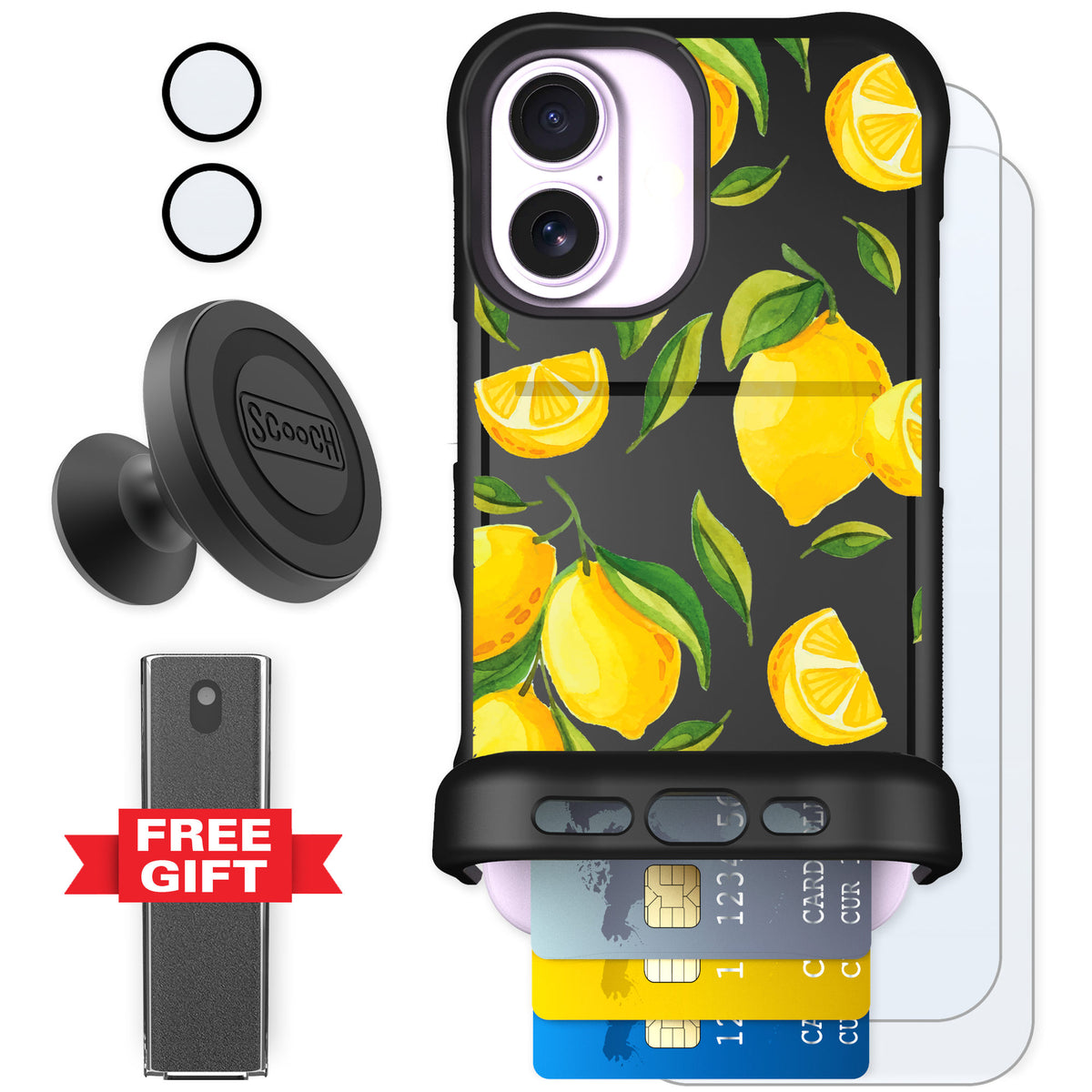 Scooch Wingmate Amalfi Lemons for iPhone 17 — Defender Bundle