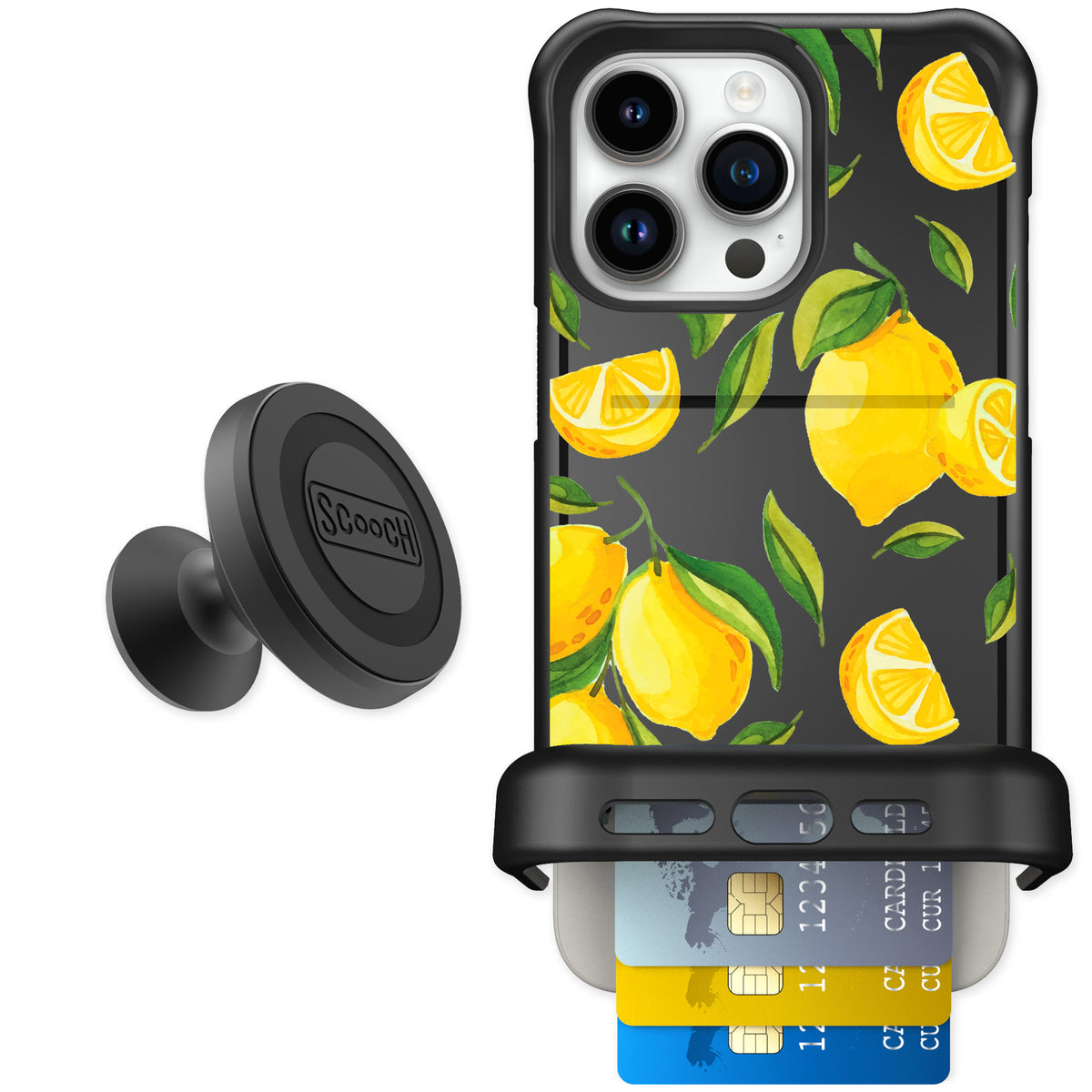 Scooch Wingmate Amalfi Lemons for iPhone 15 Pro Max — Starter Bundle