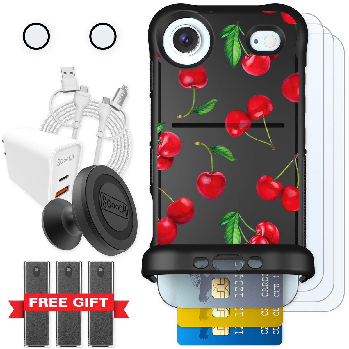 Scooch Wingmate Very Cherry for iPhone Air — Ultimate Bundle
