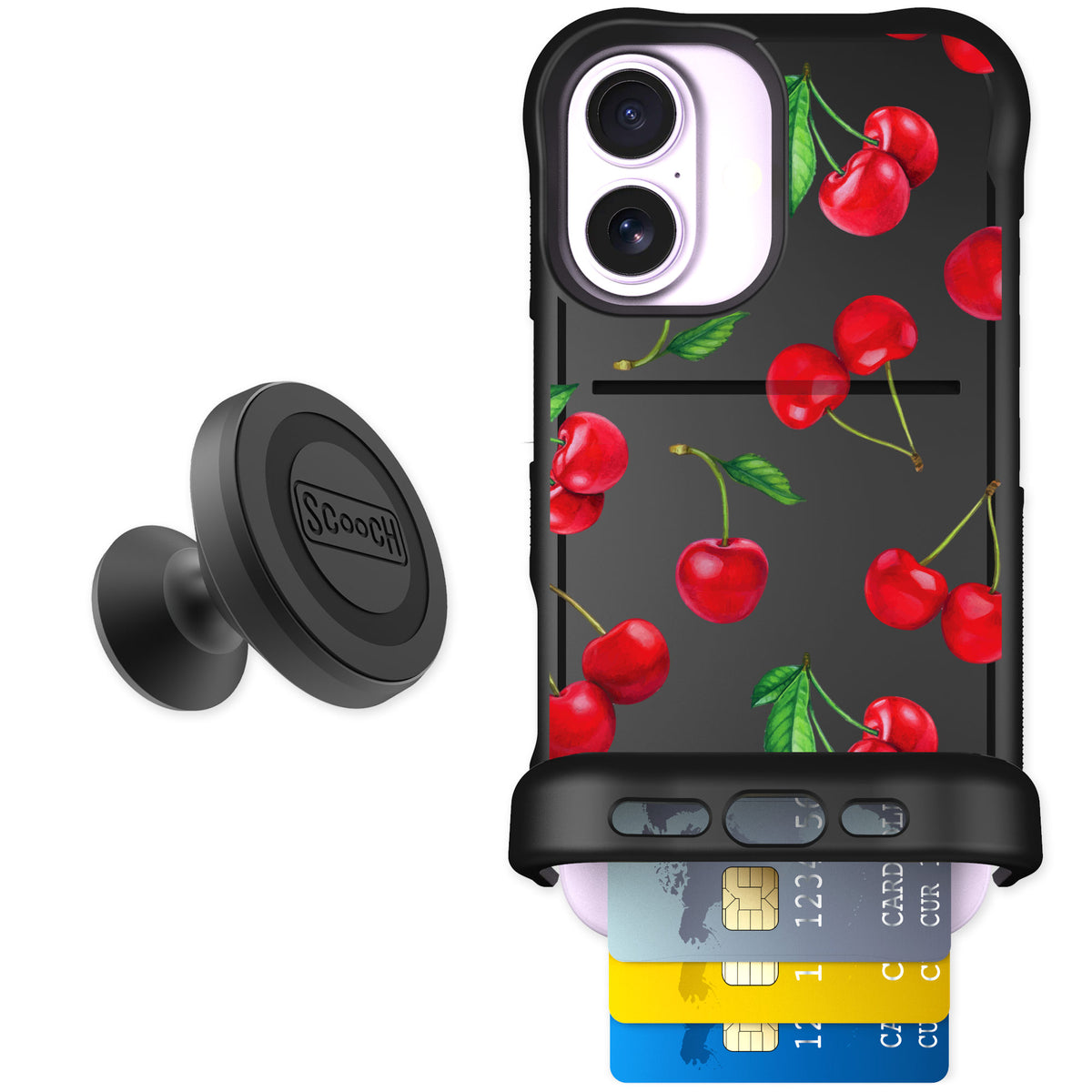Scooch Wingmate Very Cherry for iPhone 17 — Starter Bundle