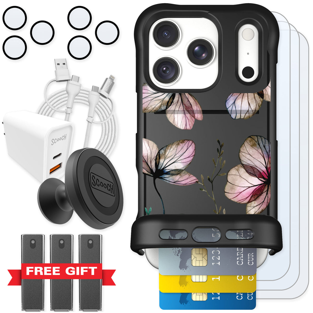 Scooch Wingmate Dried Flowers for iPhone 18 Pro — Ultimate Bundle