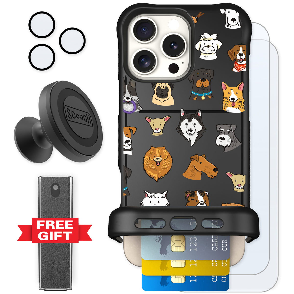 Scooch Wingmate Dog Squad for iPhone 16 Pro Max — Defender Bundle