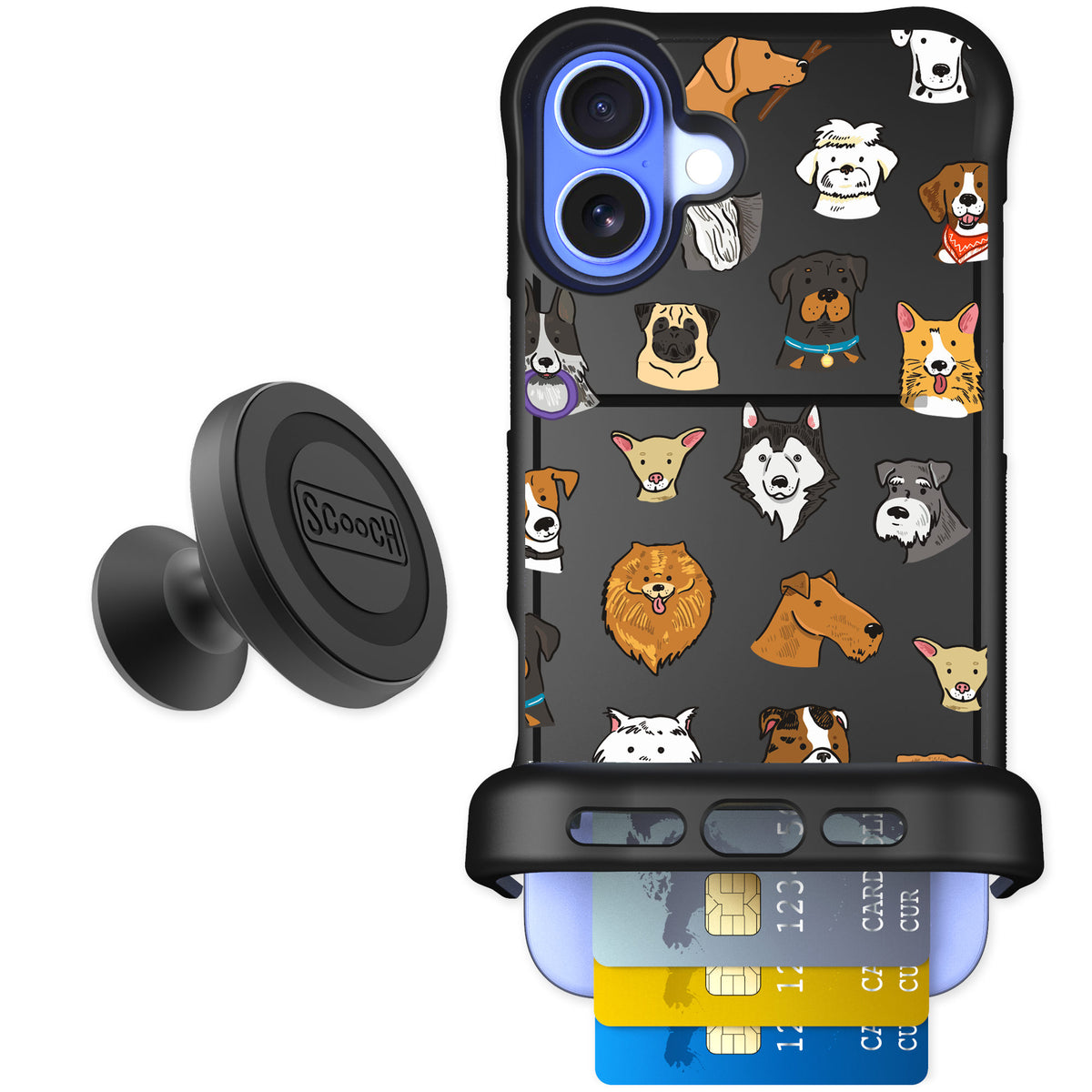 Scooch Wingmate Dog Squad for iPhone 16 Plus — Starter Bundle