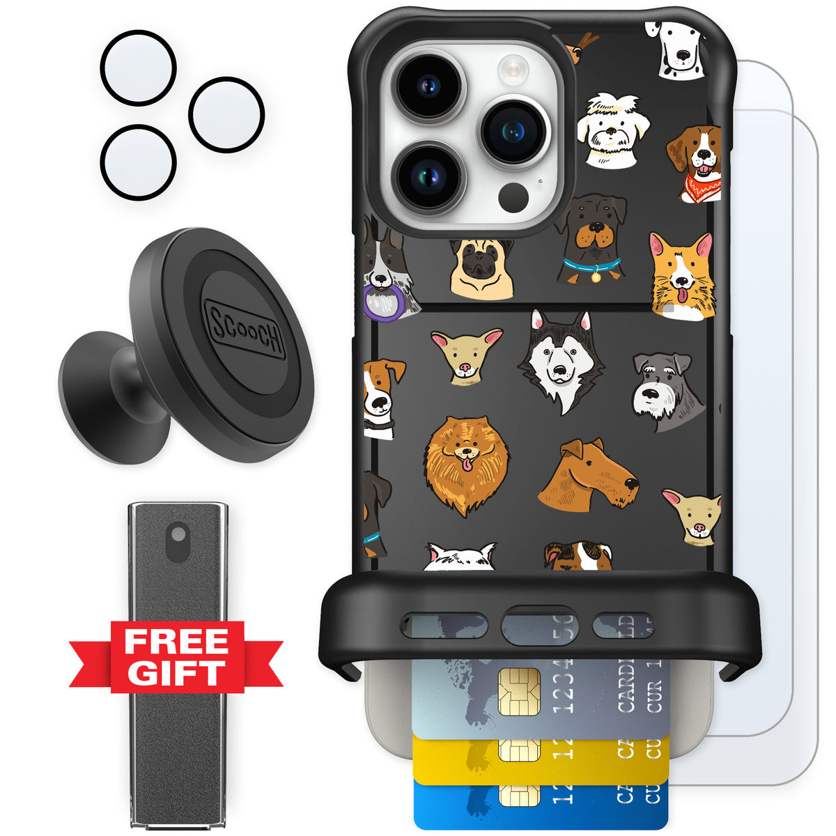 Scooch Wingmate Dog Squad for iPhone 15 Pro Max — Defender Bundle