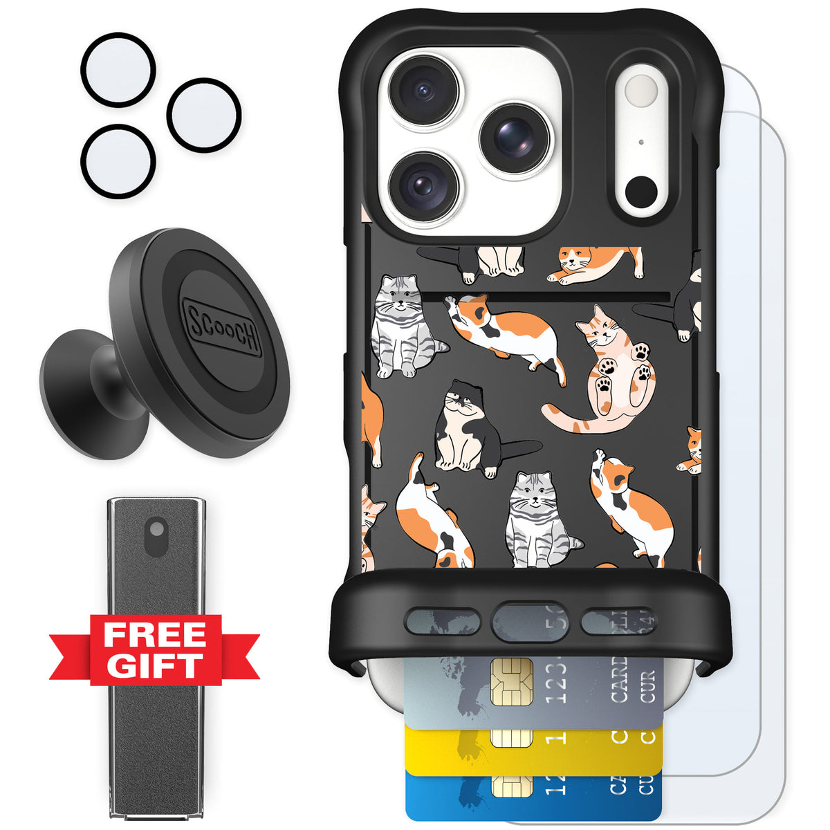 Scooch Wingmate Kitty Crew for iPhone 18 Pro — Defender Bundle