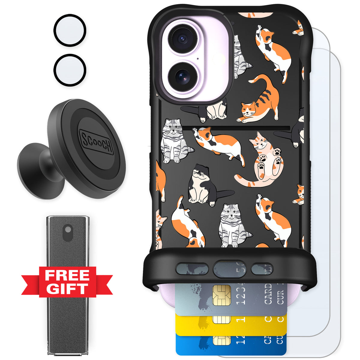 Scooch Wingmate Kitty Crew for iPhone 17 — Defender Bundle