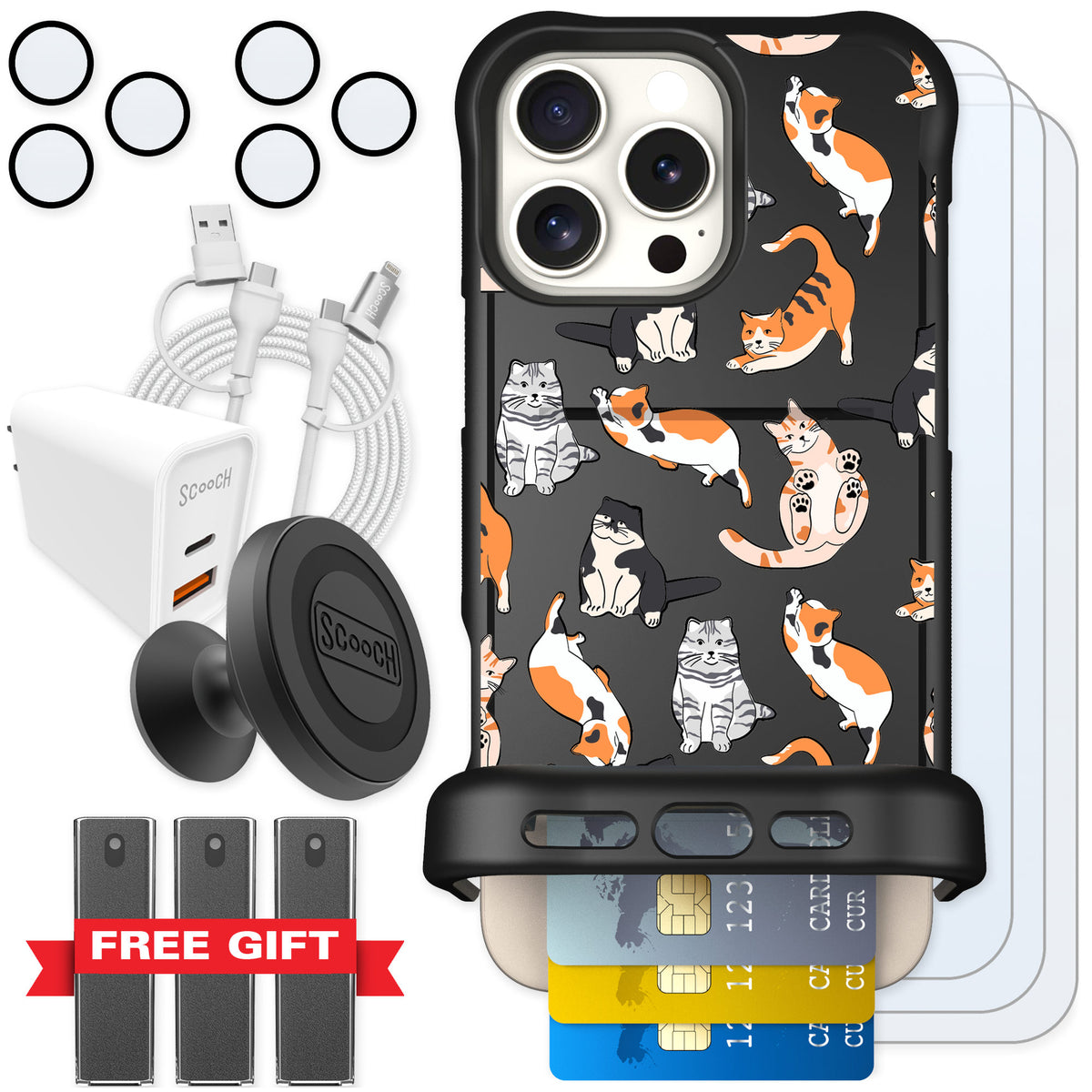 Scooch Wingmate Kitty Crew for iPhone 16 Pro Max — Ultimate Bundle