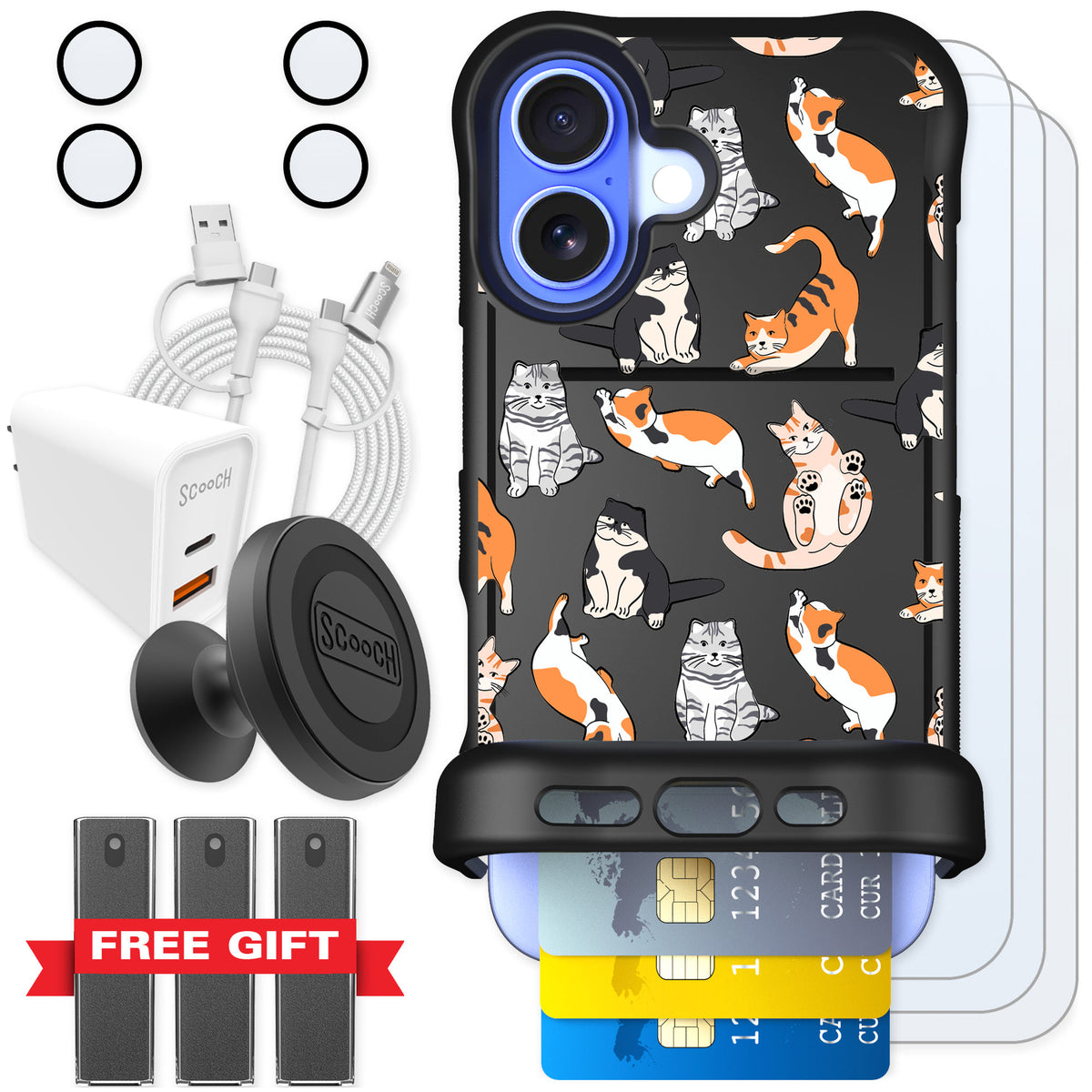 Scooch Wingmate Kitty Crew for iPhone 16 — Ultimate Bundle