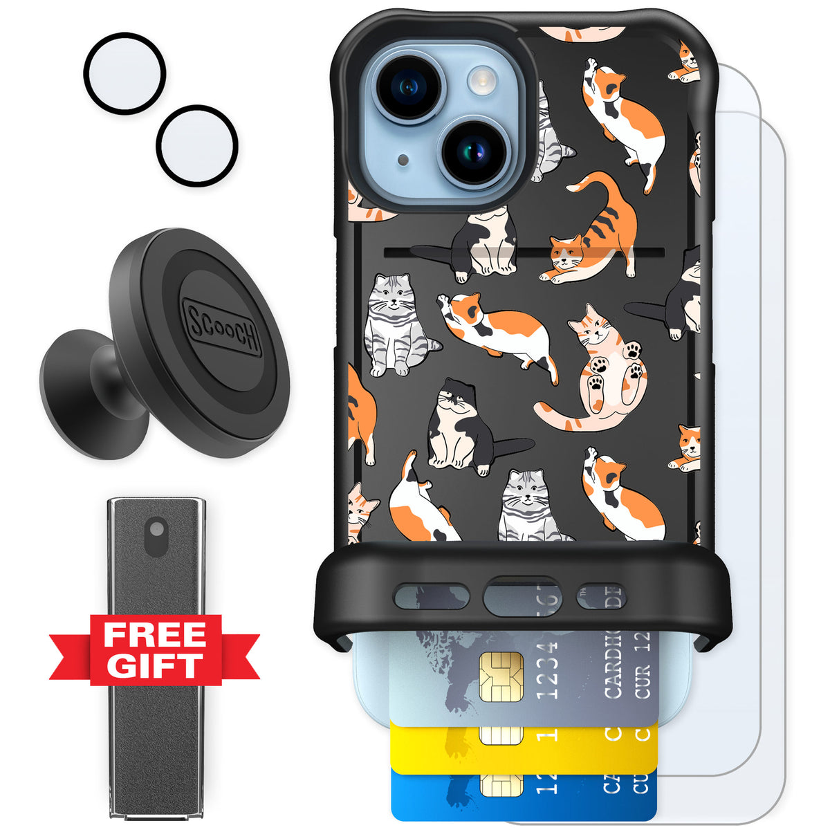 Scooch Wingmate Kitty Crew for iPhone 15 — Defender Bundle