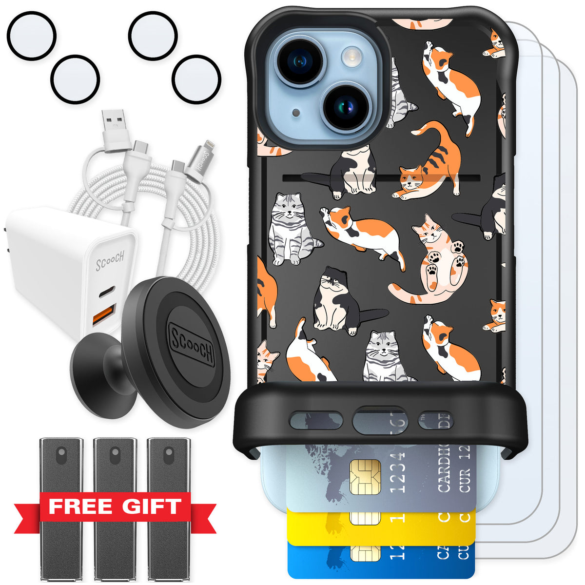 Scooch Wingmate Kitty Crew for iPhone 15 — Ultimate Bundle