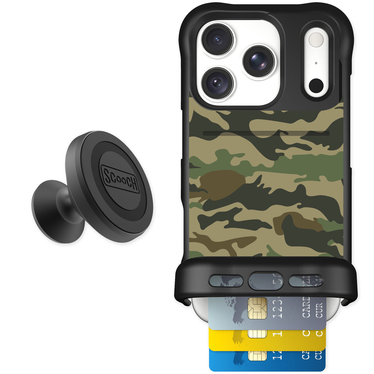 Scooch Wingmate Classic Camo for iPhone 18 Pro — Starter Bundle
