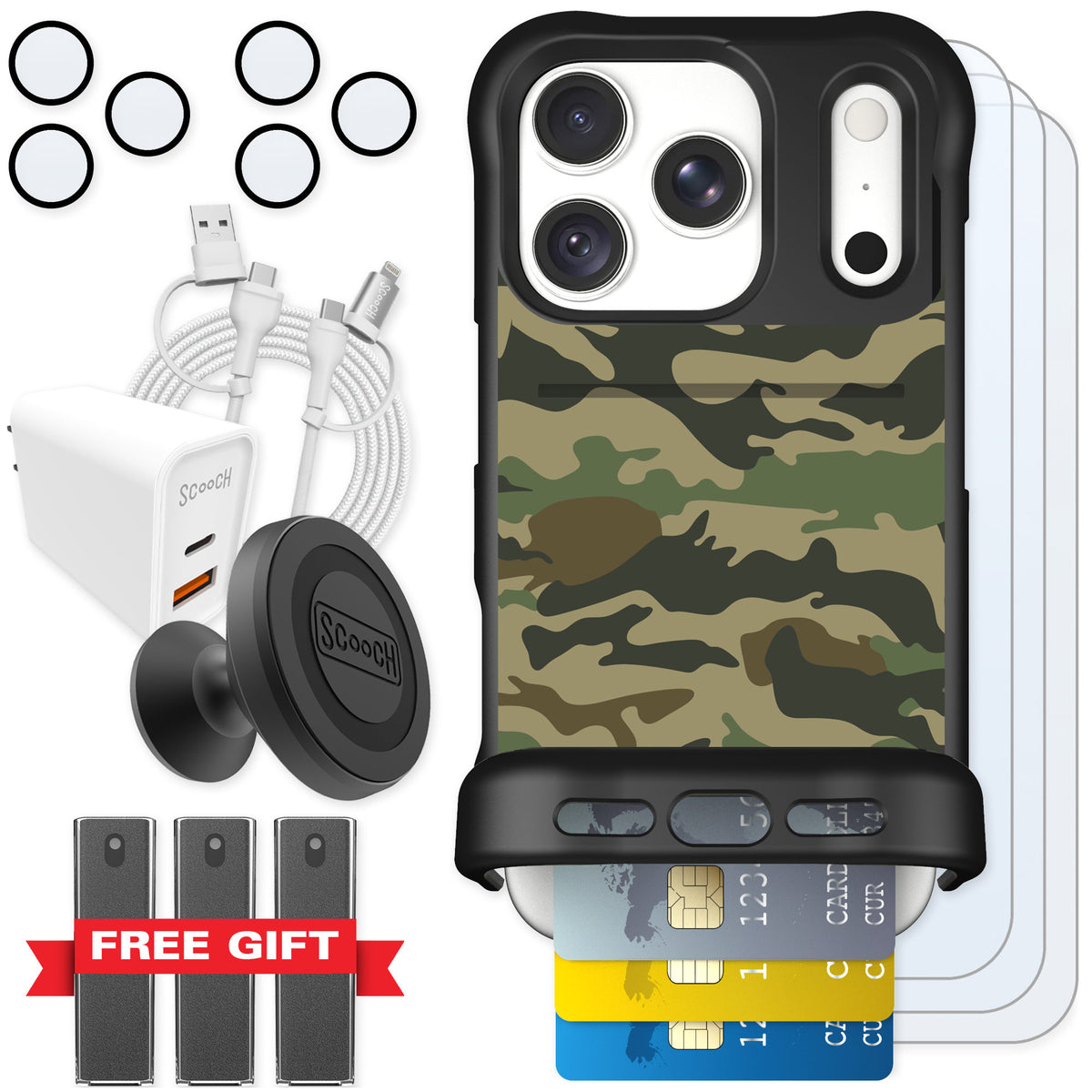 Scooch Wingmate Classic Camo for iPhone 18 Pro — Ultimate Bundle